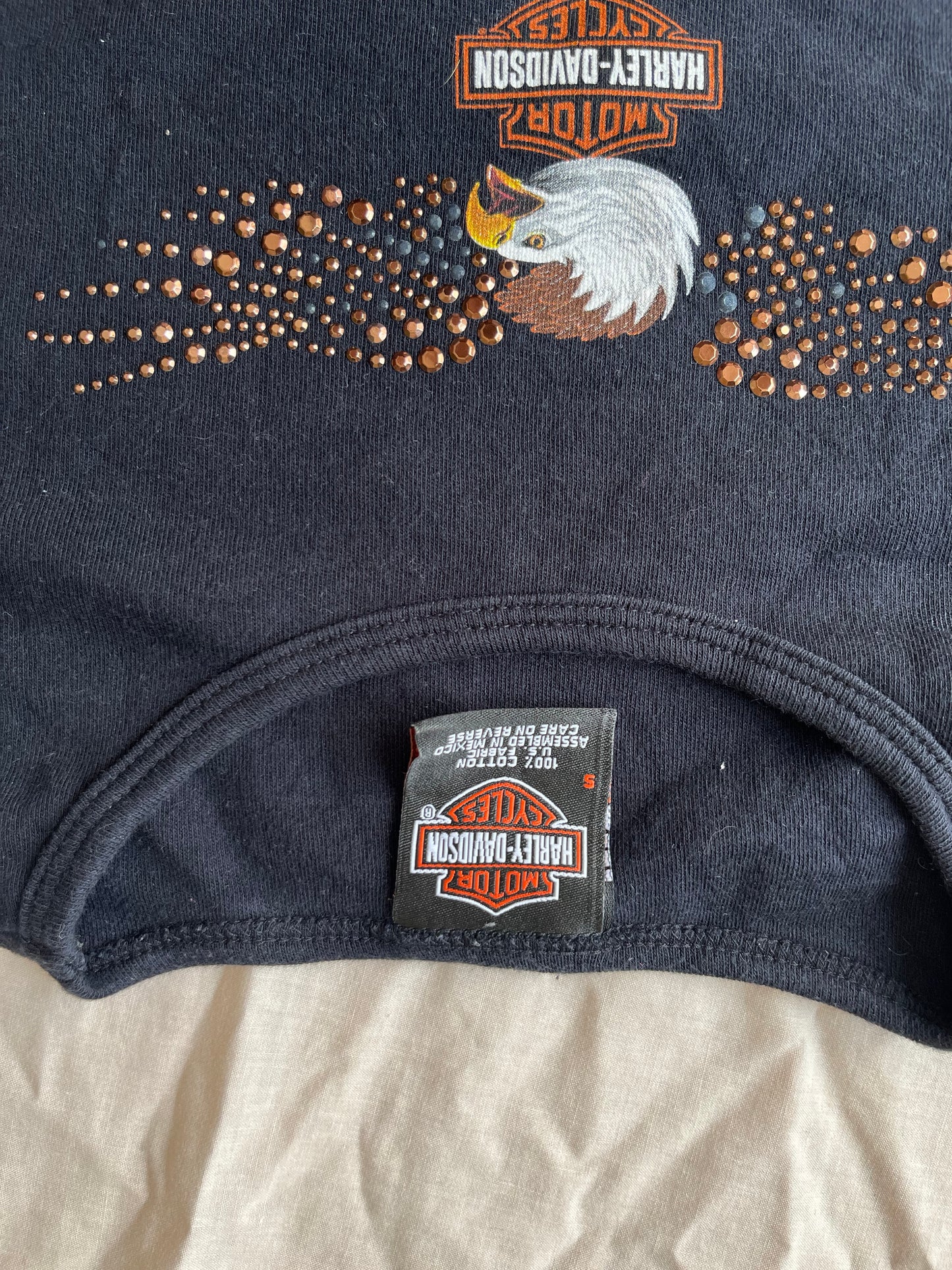 Y2K Harley Davidson Baby Tee UK 10-12