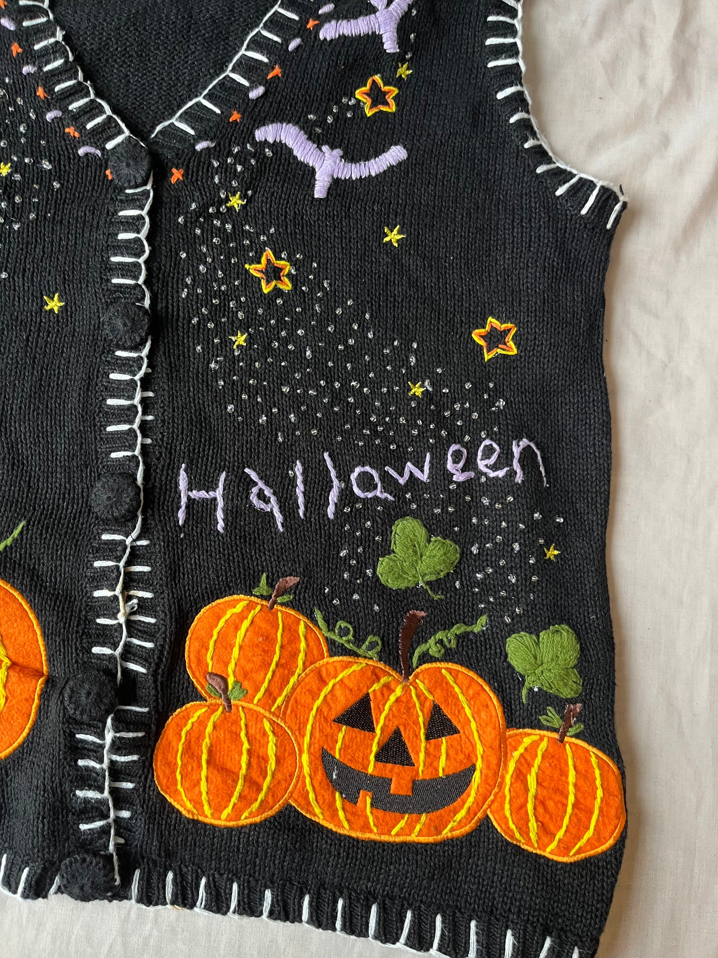Spellbound 1990s Halloween Sweater Vest L
