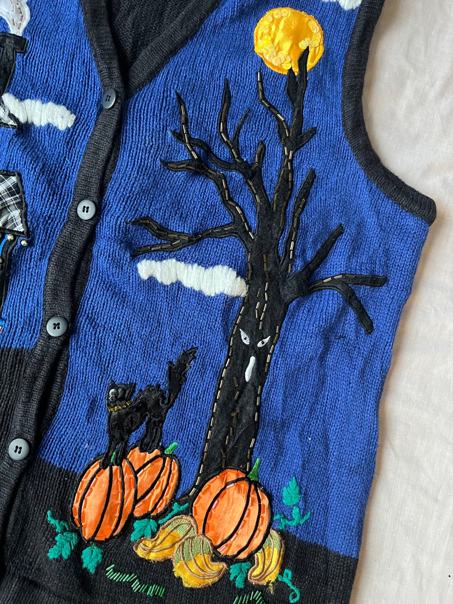 After Midnight 1990s Halloween Sweater Vest M