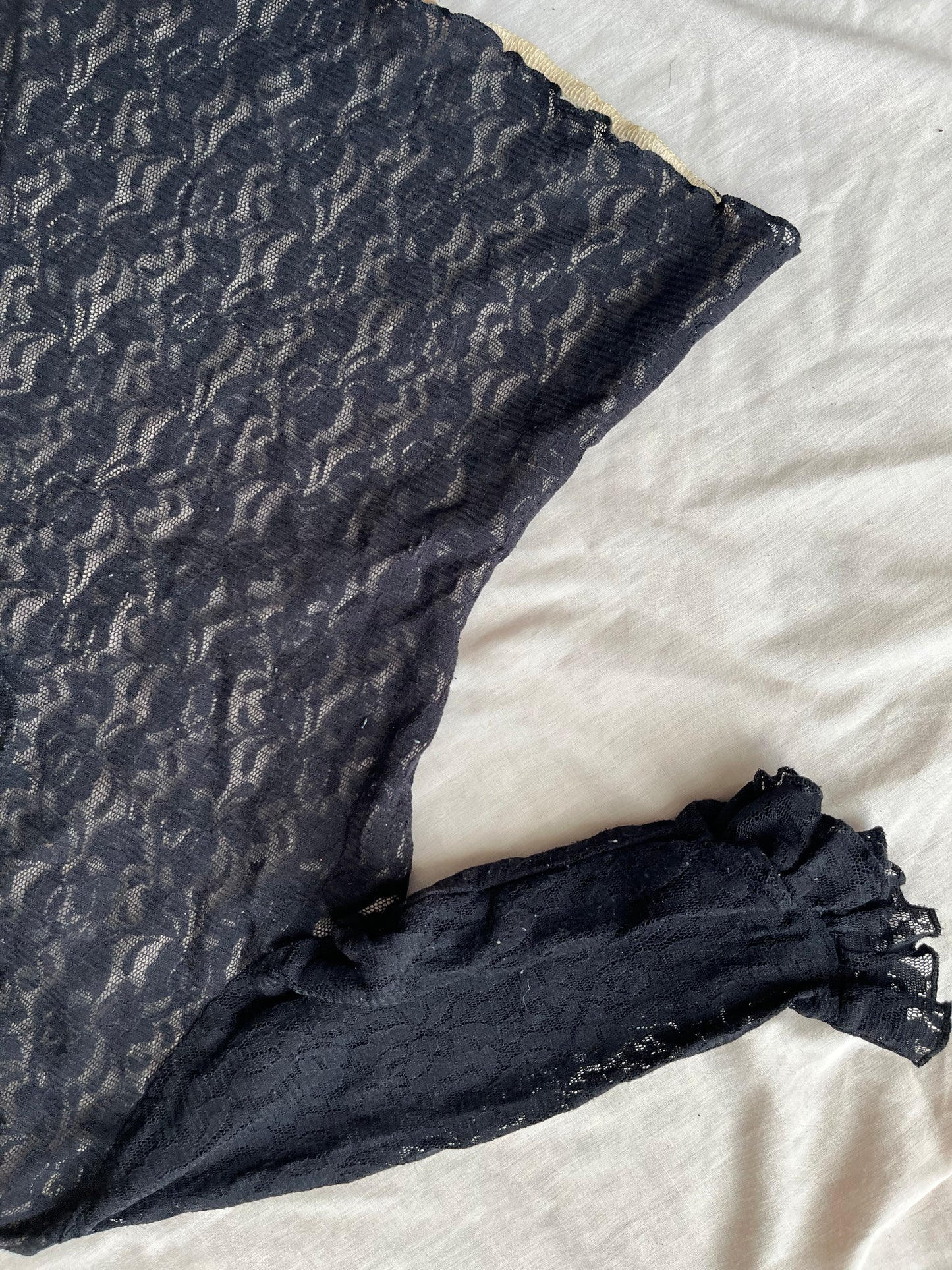 Black Lace Top - UK 8-10