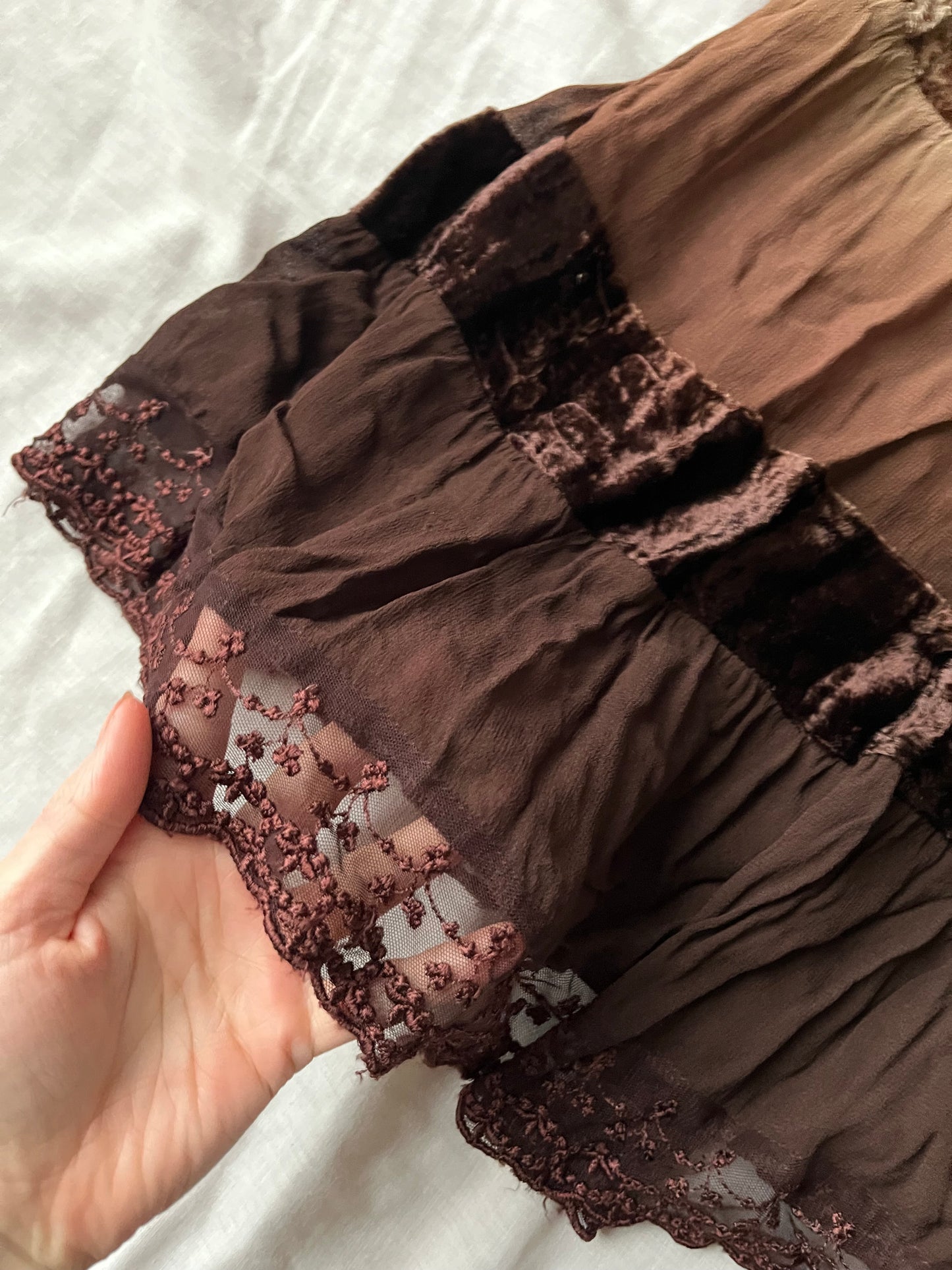 Velvet And Mesh Skirt by Guess - UK 12