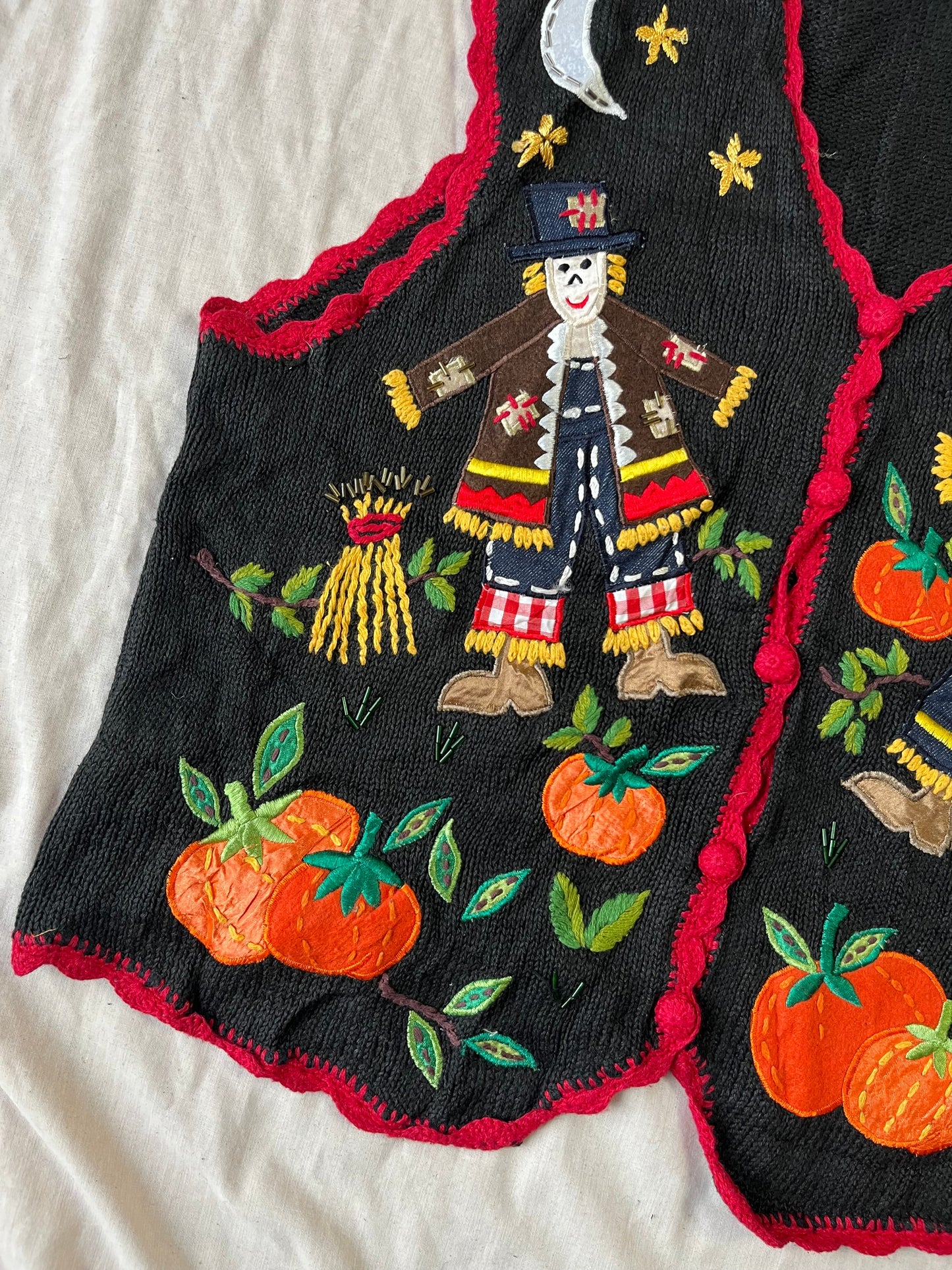 Harvest 1990s Halloween Sweater Vest M