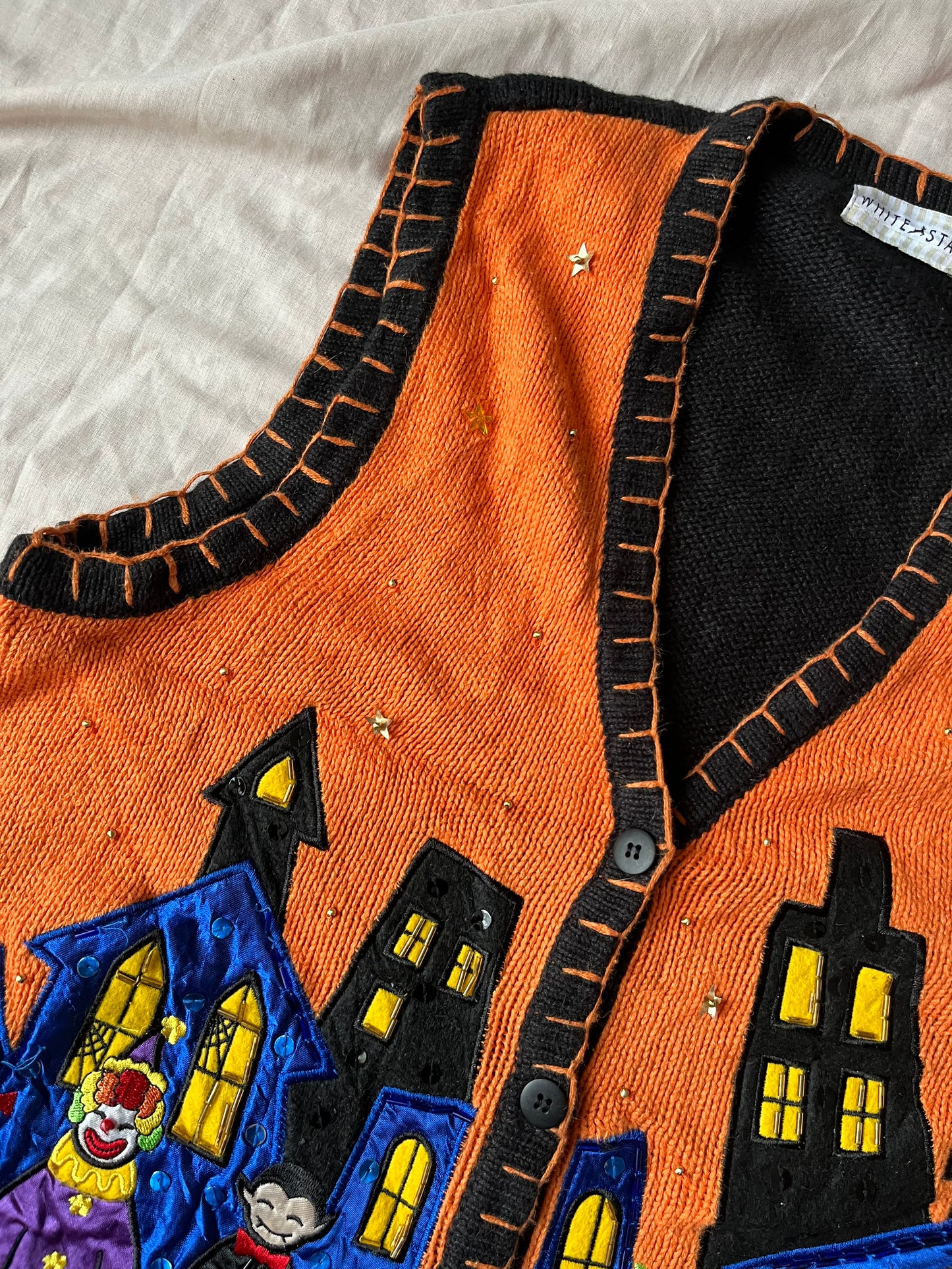 Halloween Town 1990s Halloween Sweater Vest M