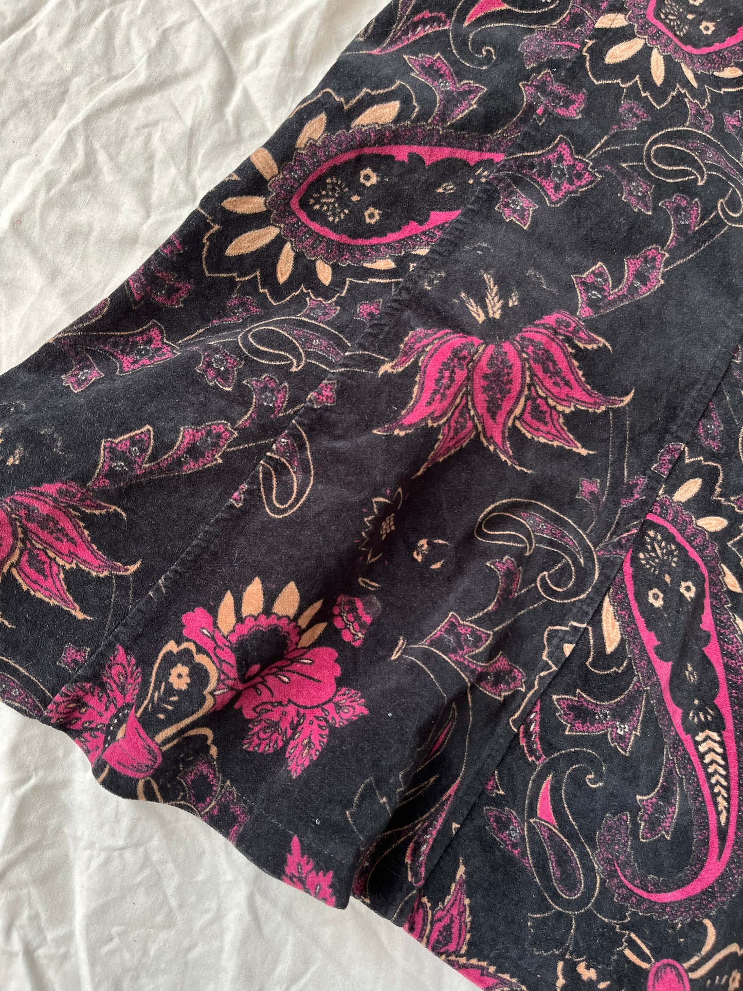 Floral Corduroy Skirt UK 10