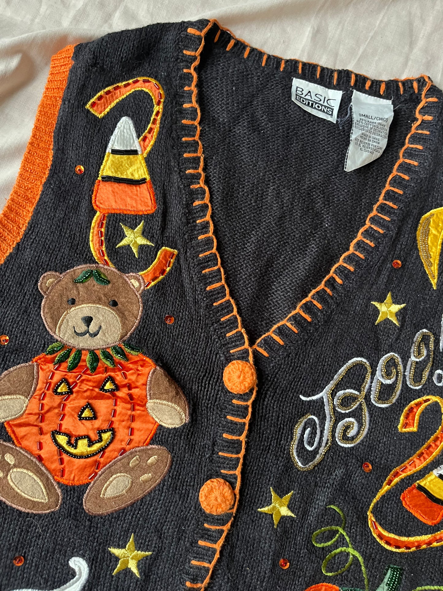 Hocus Pocus 1990s Halloween Sweater Vest M