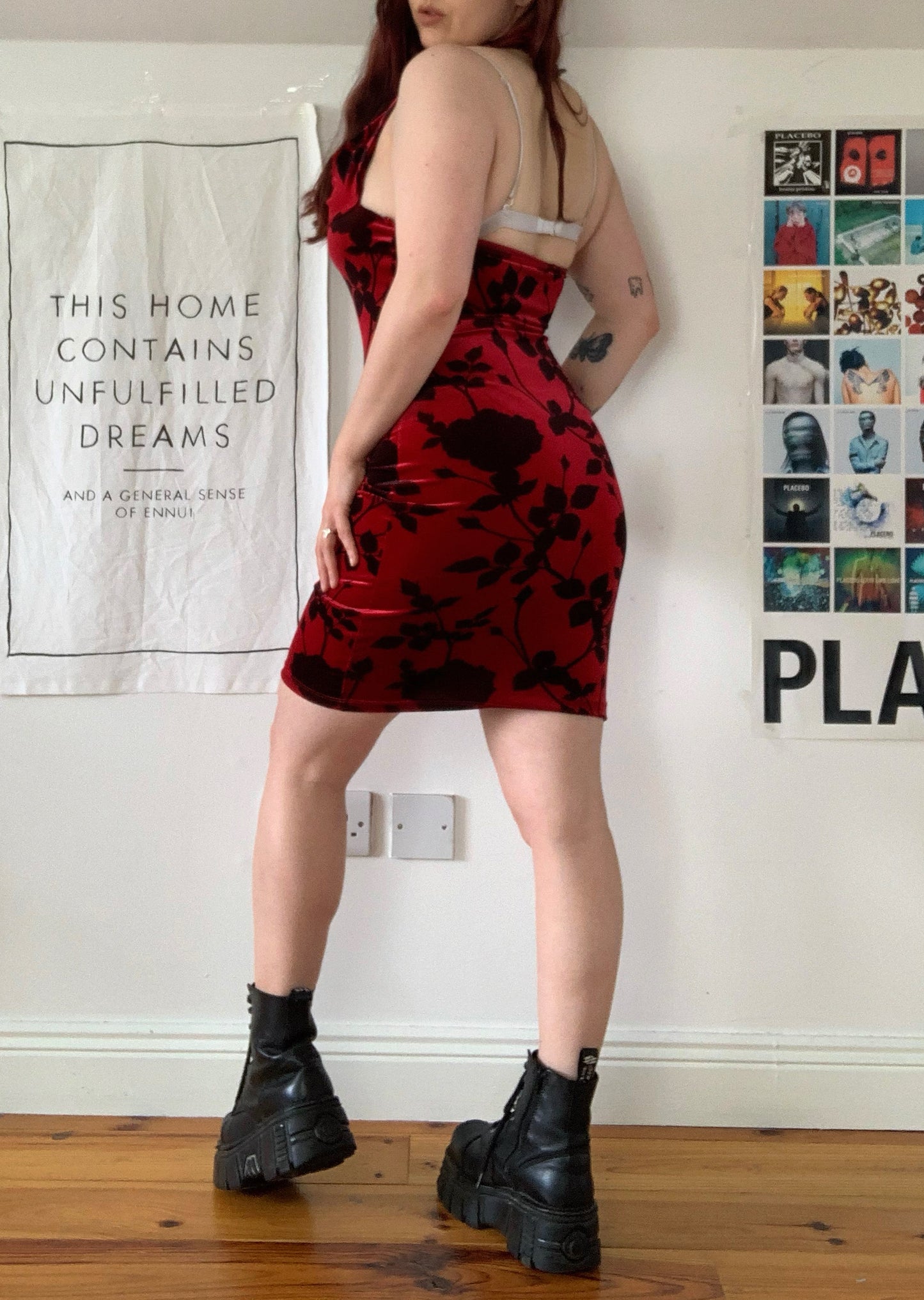 Thorn 90s Velvet Dress UK 6/8/10