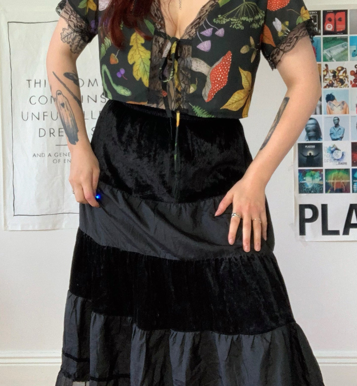 Maeve 90s Velvet Skirt UK 8/10/12