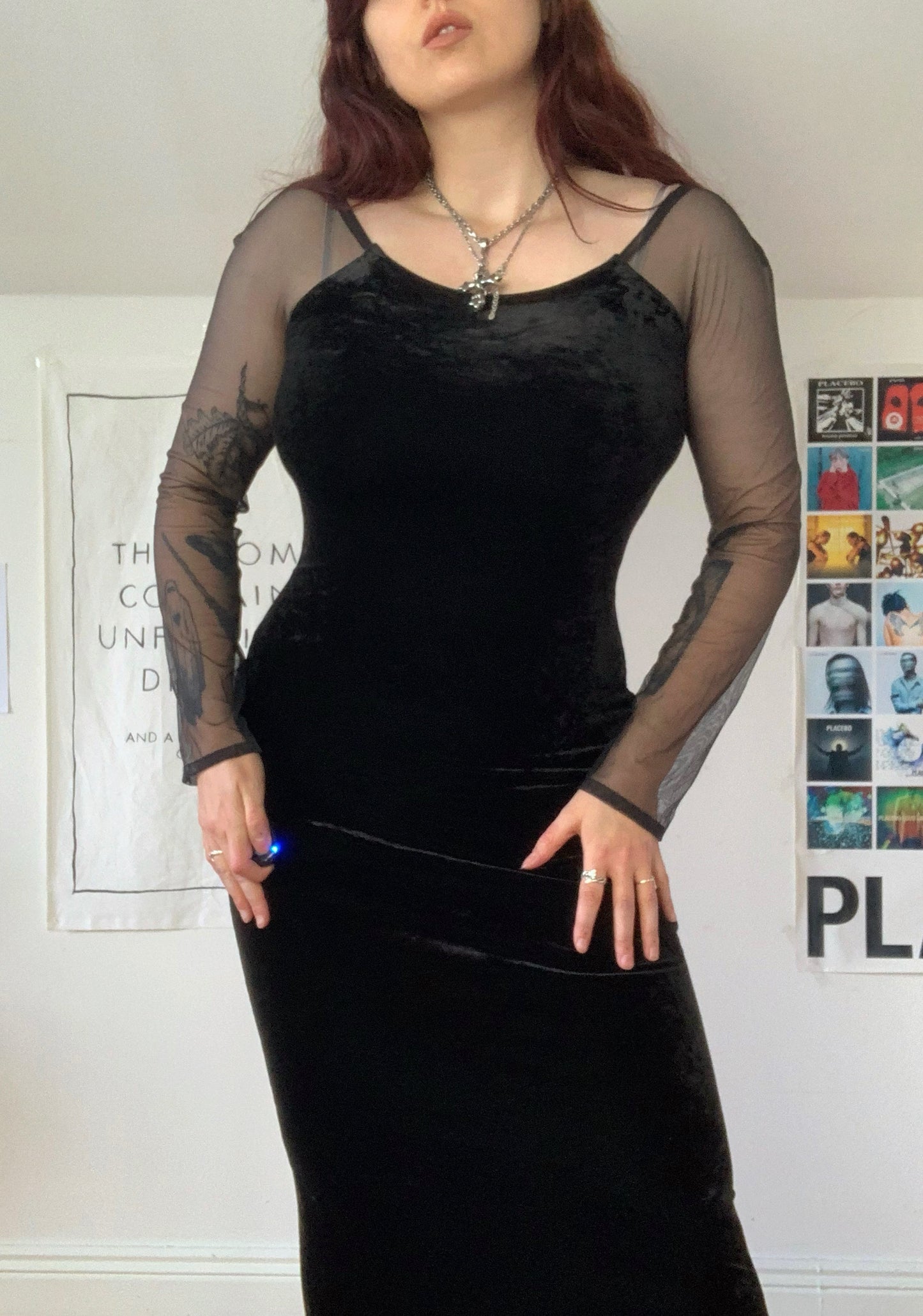 Atlas 90s Velvet Dress UK 6/8/10