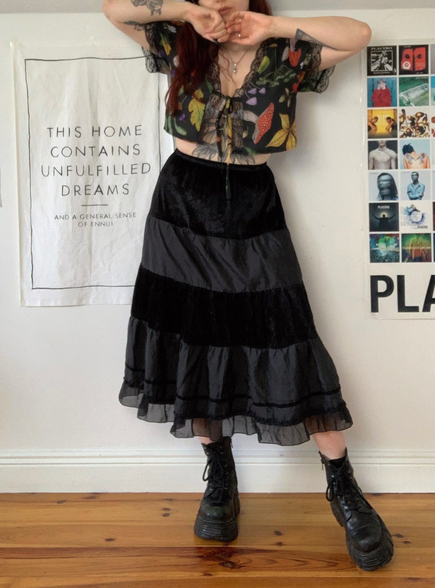 Maeve 90s Velvet Skirt UK 8/10/12