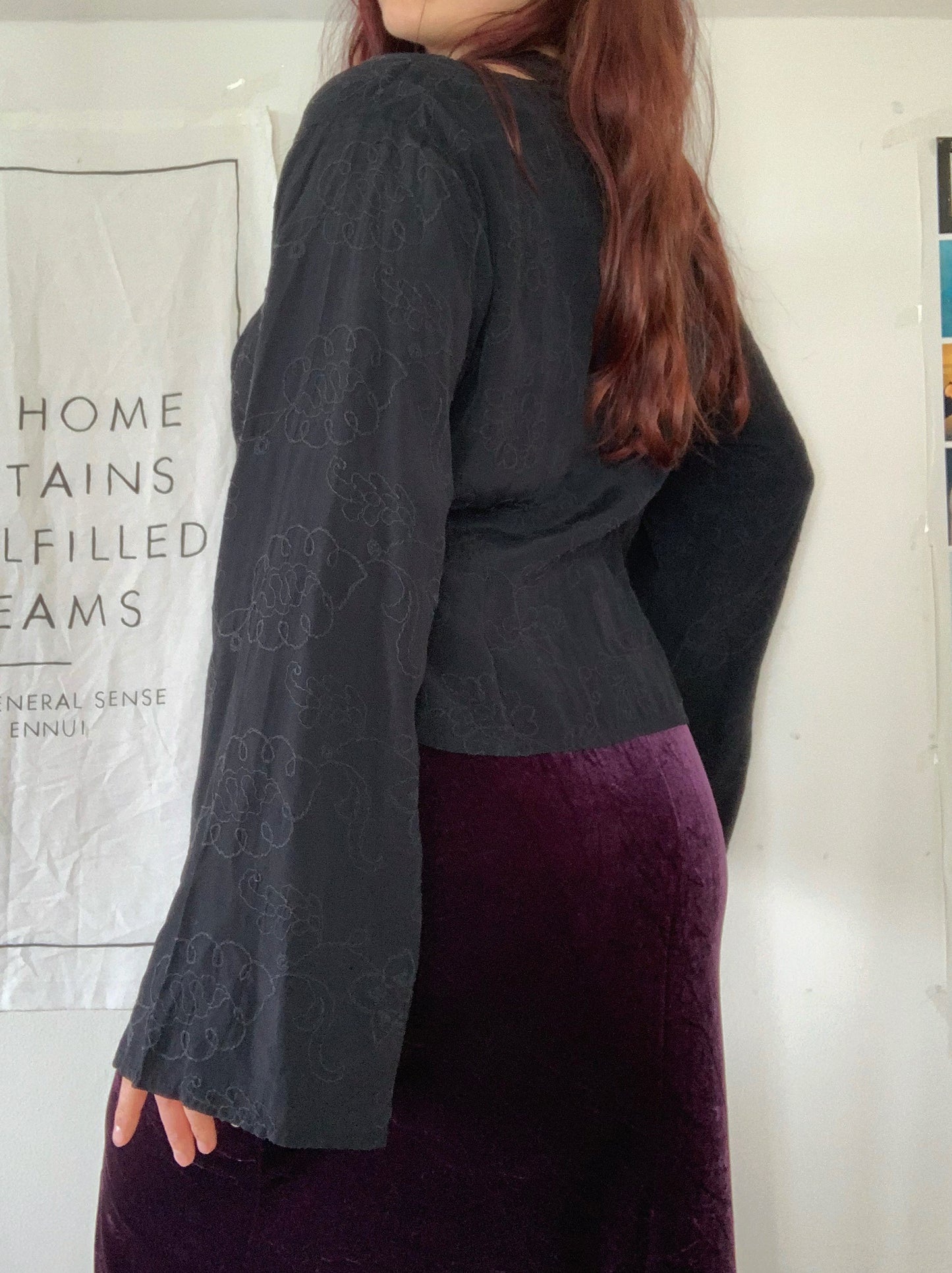 Raven 90s Flare Sleeve Top UK 14/16