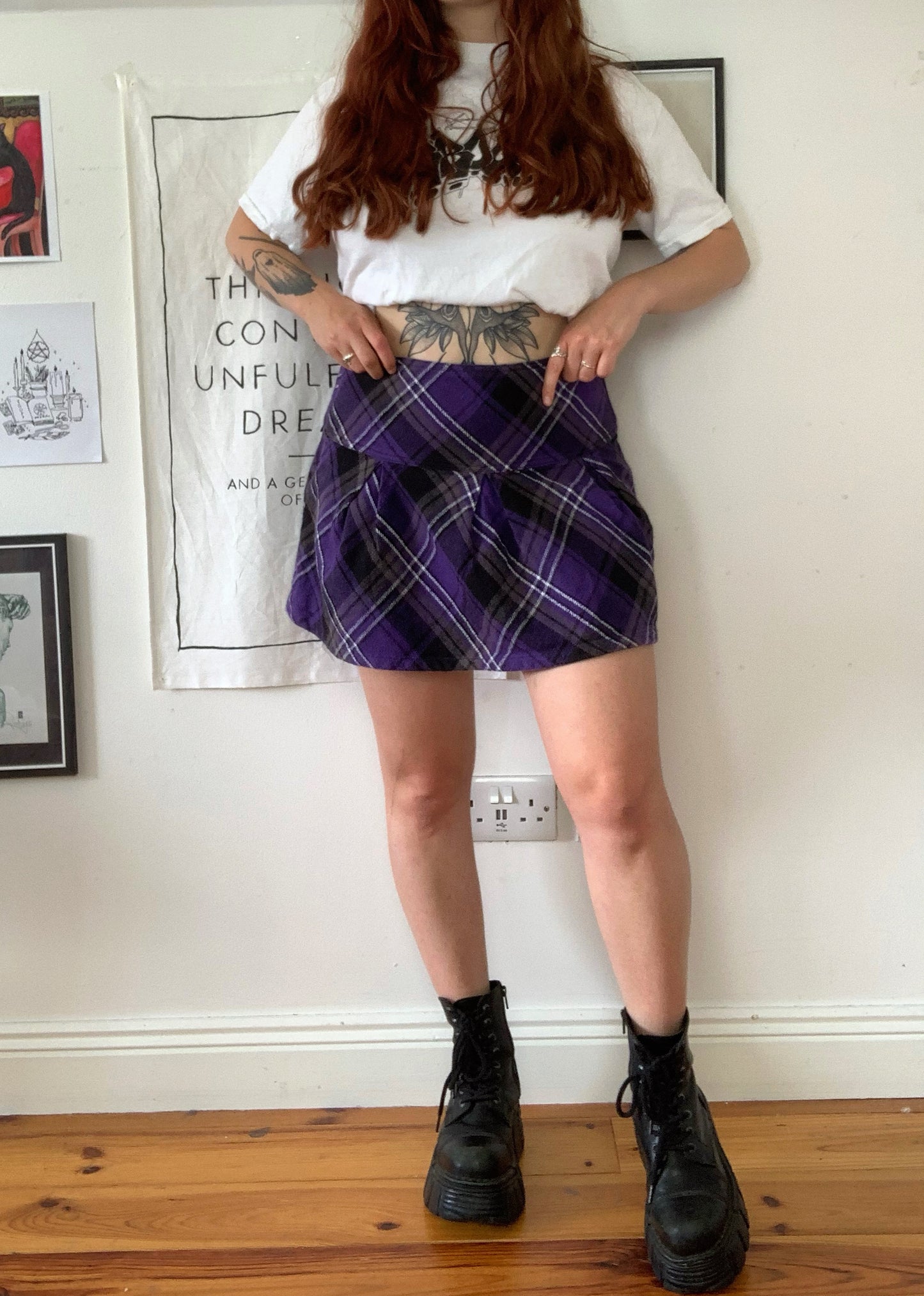 Lauren Y2K Tartan Skirt UK 10