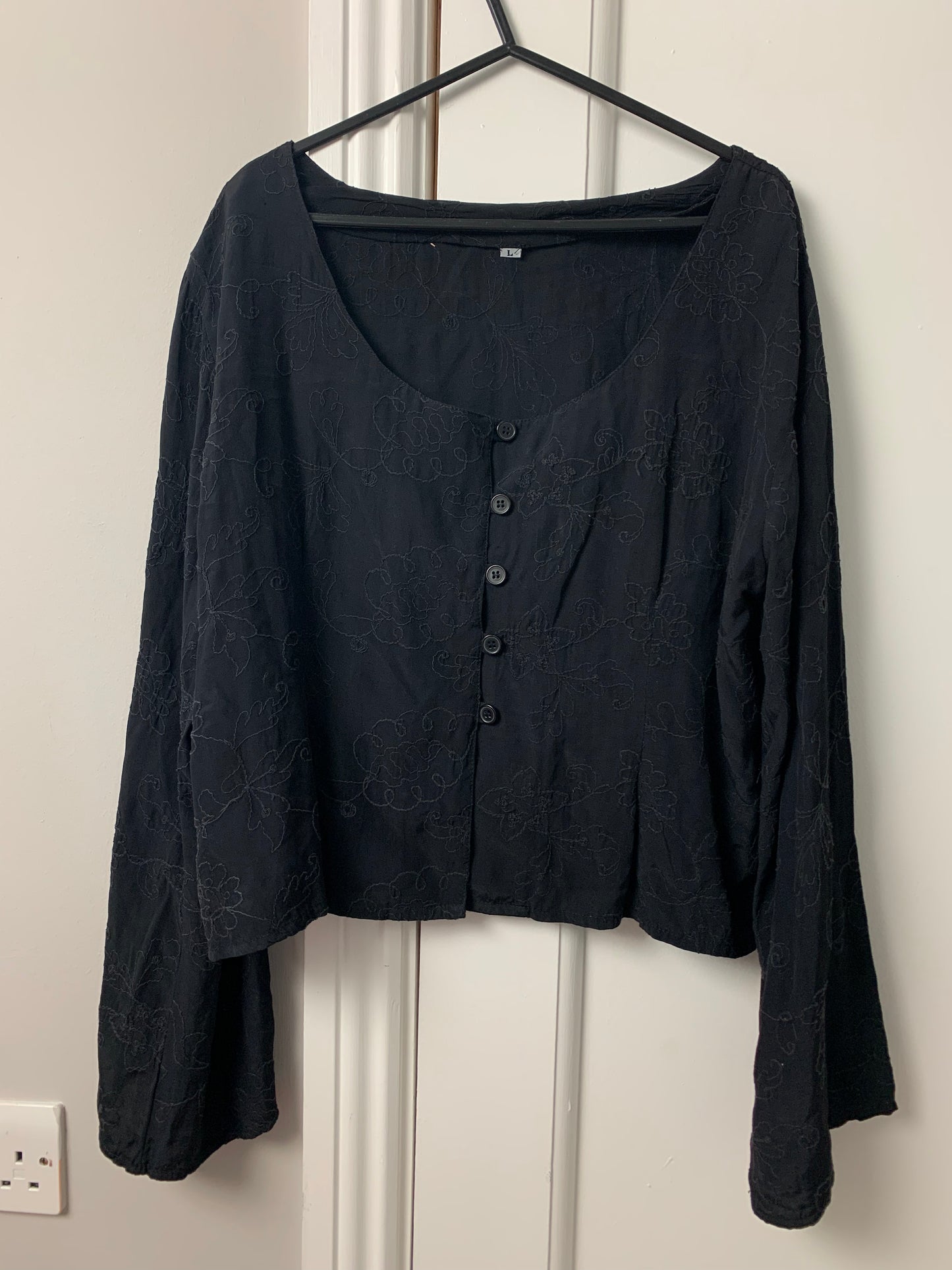 Raven 90s Flare Sleeve Top UK 14/16