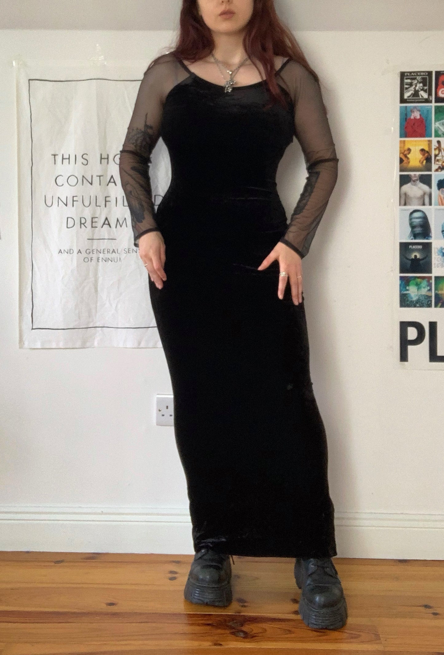 Atlas 90s Velvet Dress UK 6/8/10