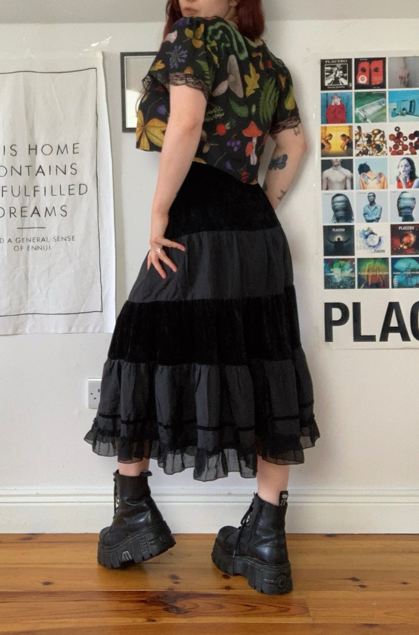 Maeve 90s Velvet Skirt UK 8/10/12