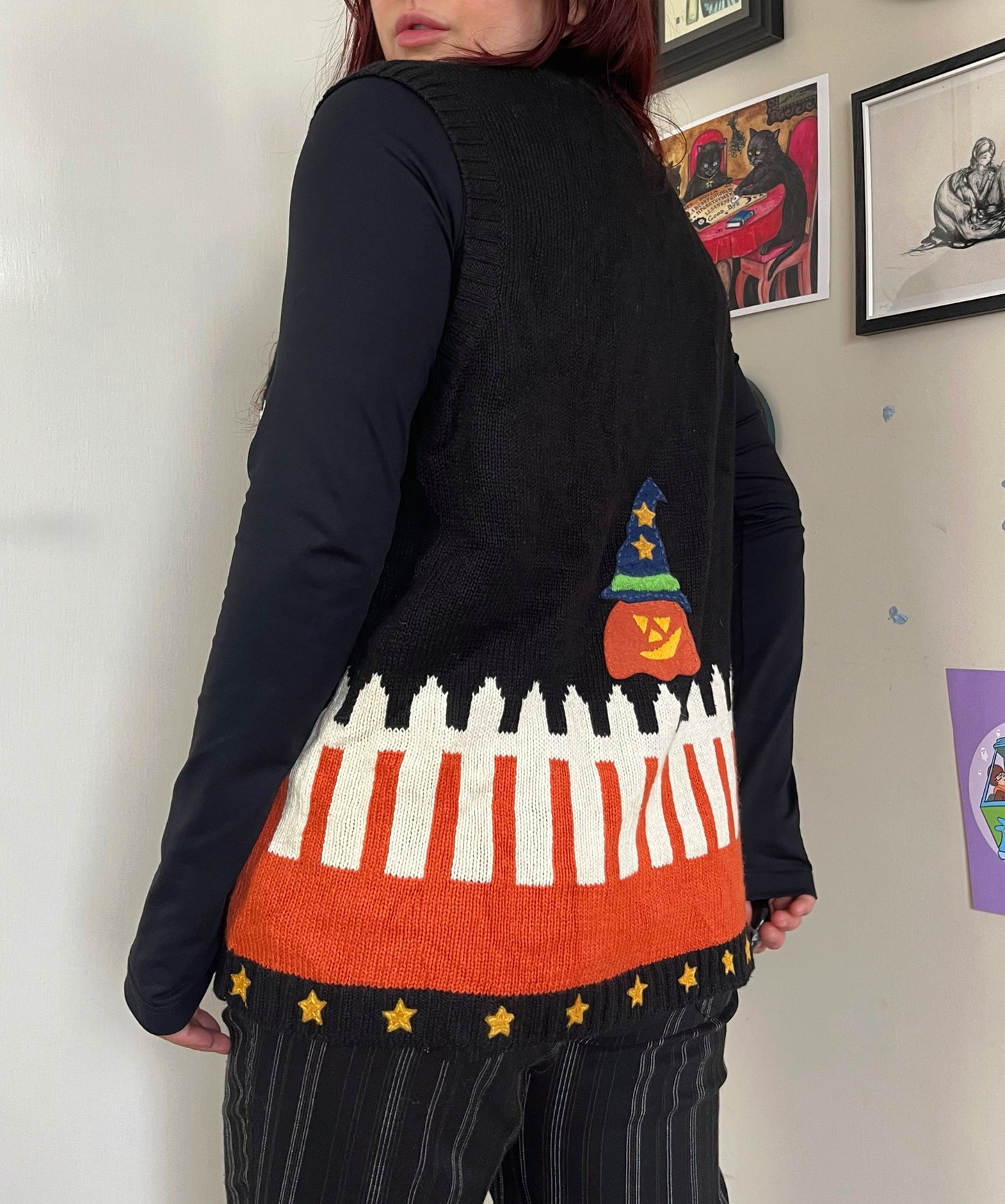 Nocturnal 1990s Halloween Sweater Vest L