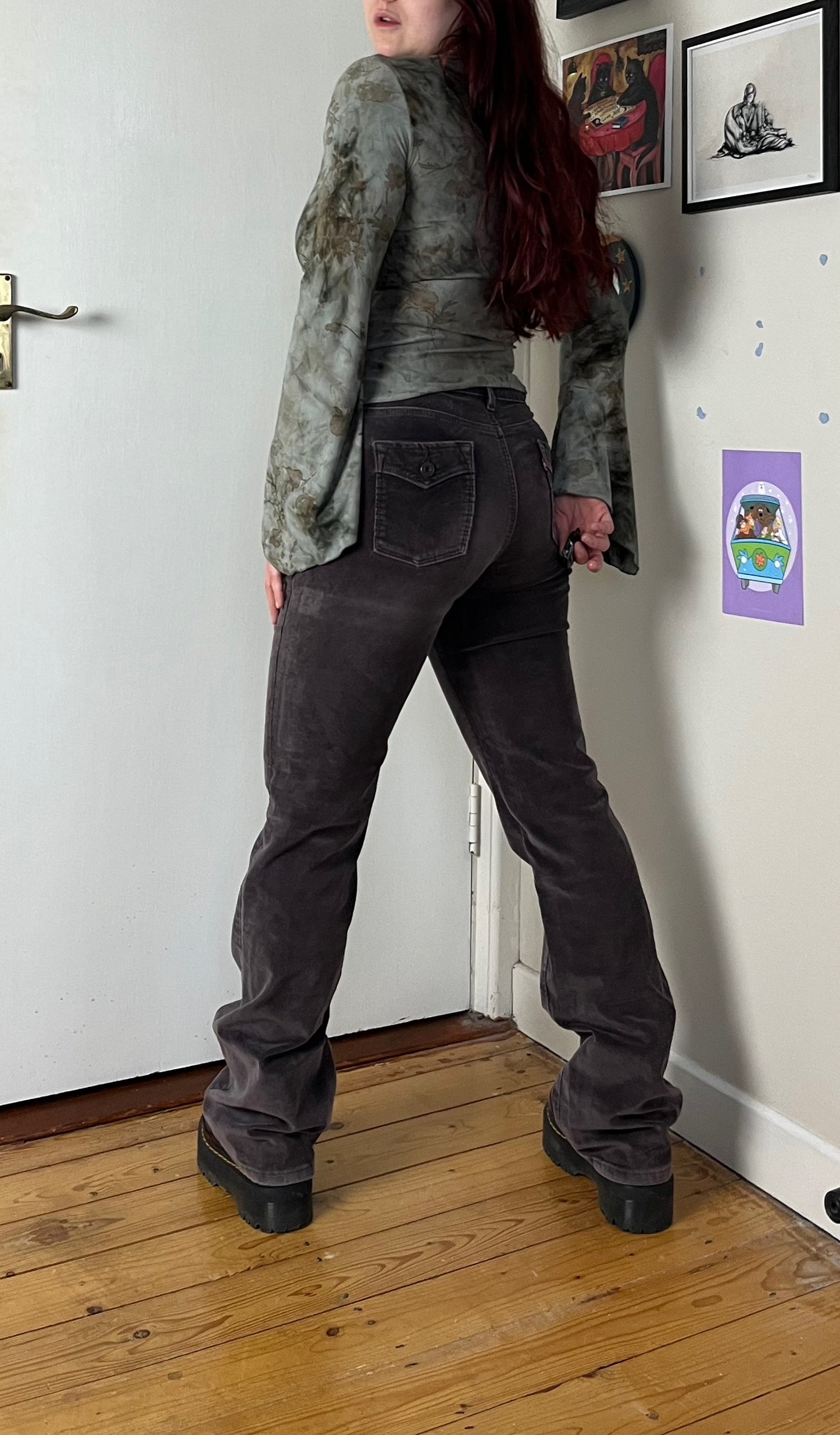 Grey Levi's Corduroy Pants UK 10