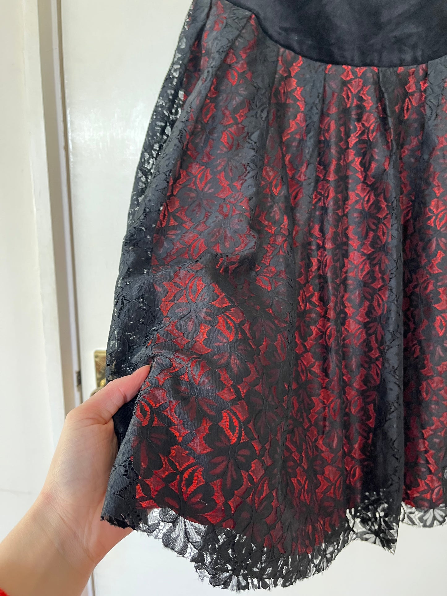 Lace and Velvet Skirt UK 8