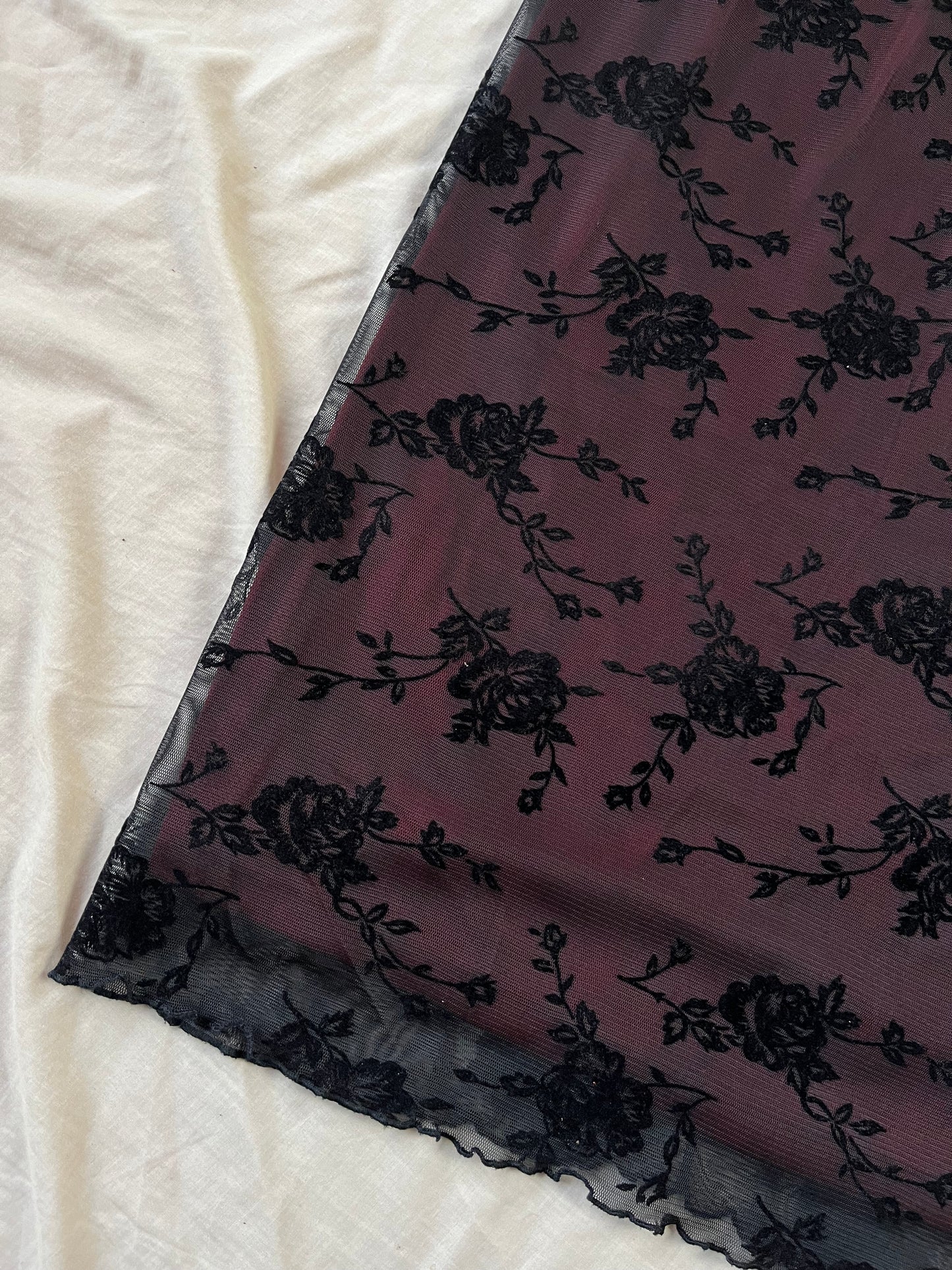 Burnout Velvet Maxi Skirt UK 6-10