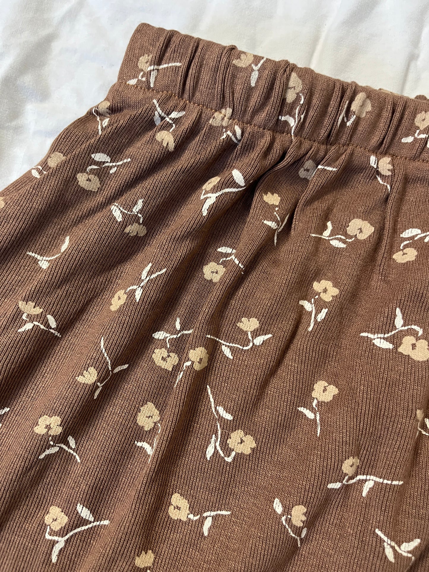Brown Floral Skirt UK 12-14