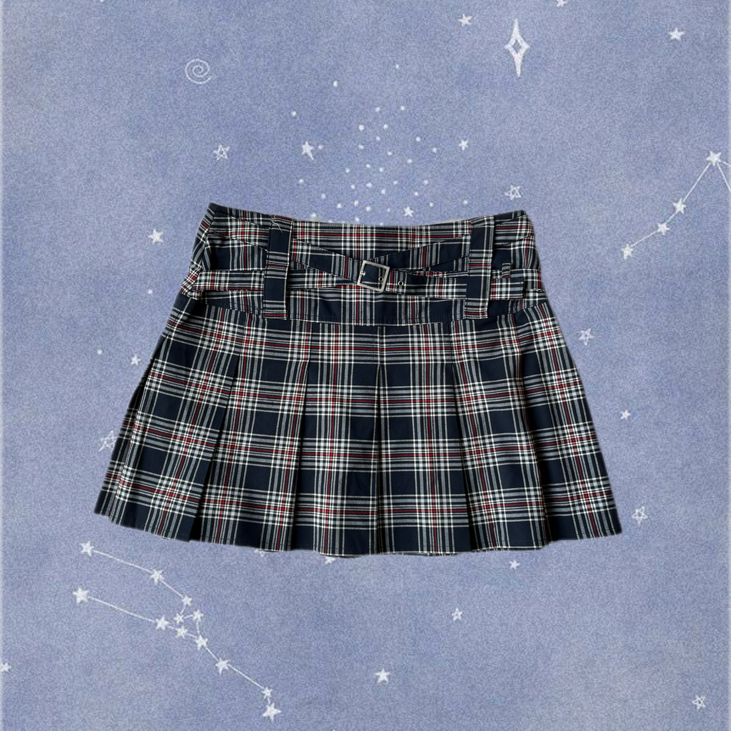Blue Tartan Mini Skirt UK 12