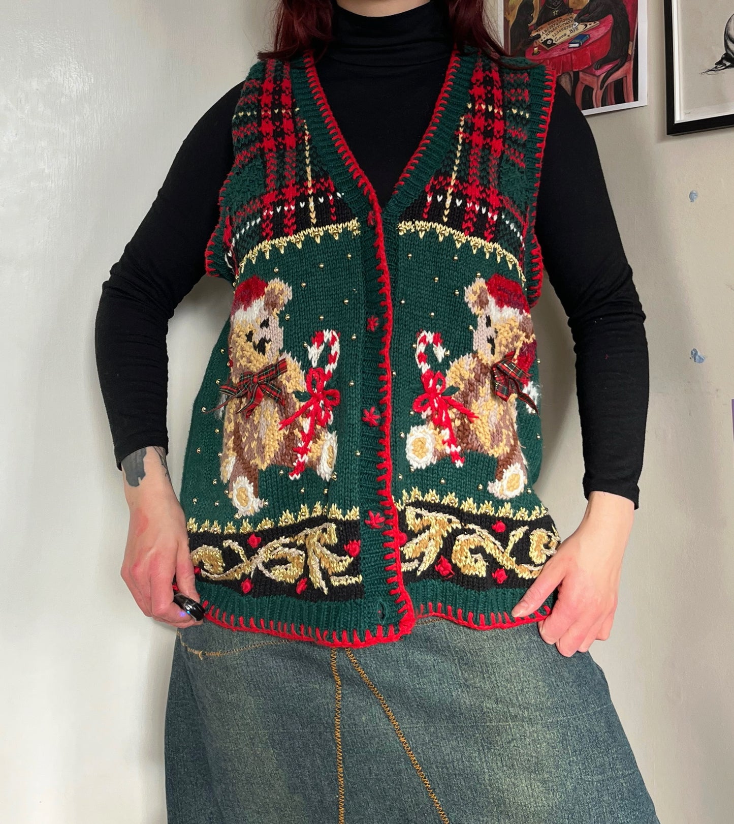 Mistletoe 1990s Sweater Vest UK 4-16/L