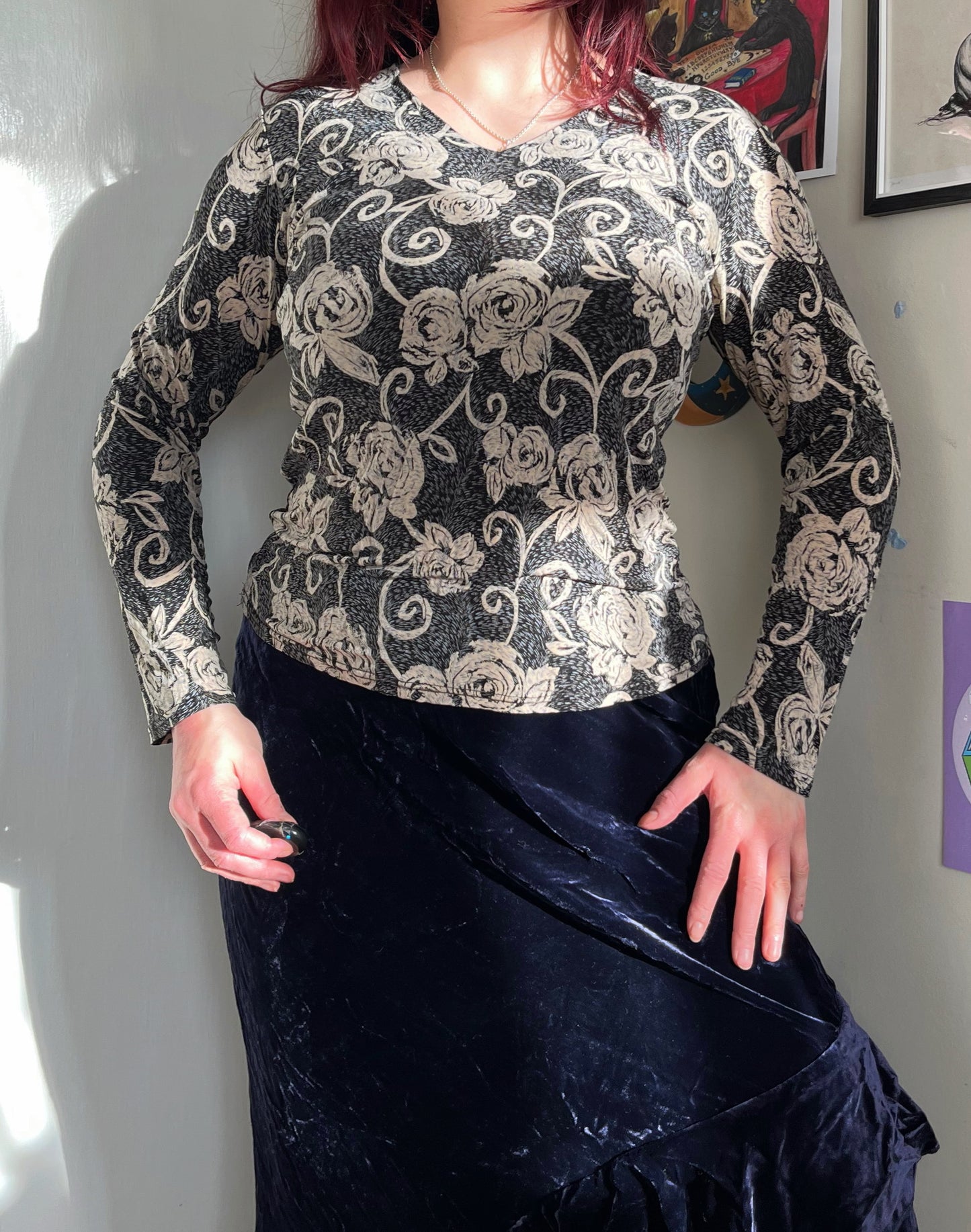 Rose Pattern Top - UK 10-12