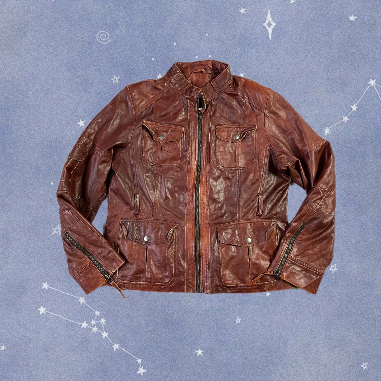 Oxblood Red Leather Jacket UK 12/14/M