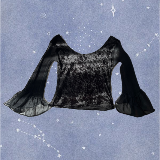 Flared Sleeve Velvet Top UK 8-10