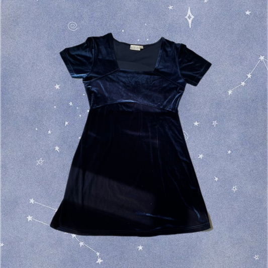 Blue Velvet Dress UK 14