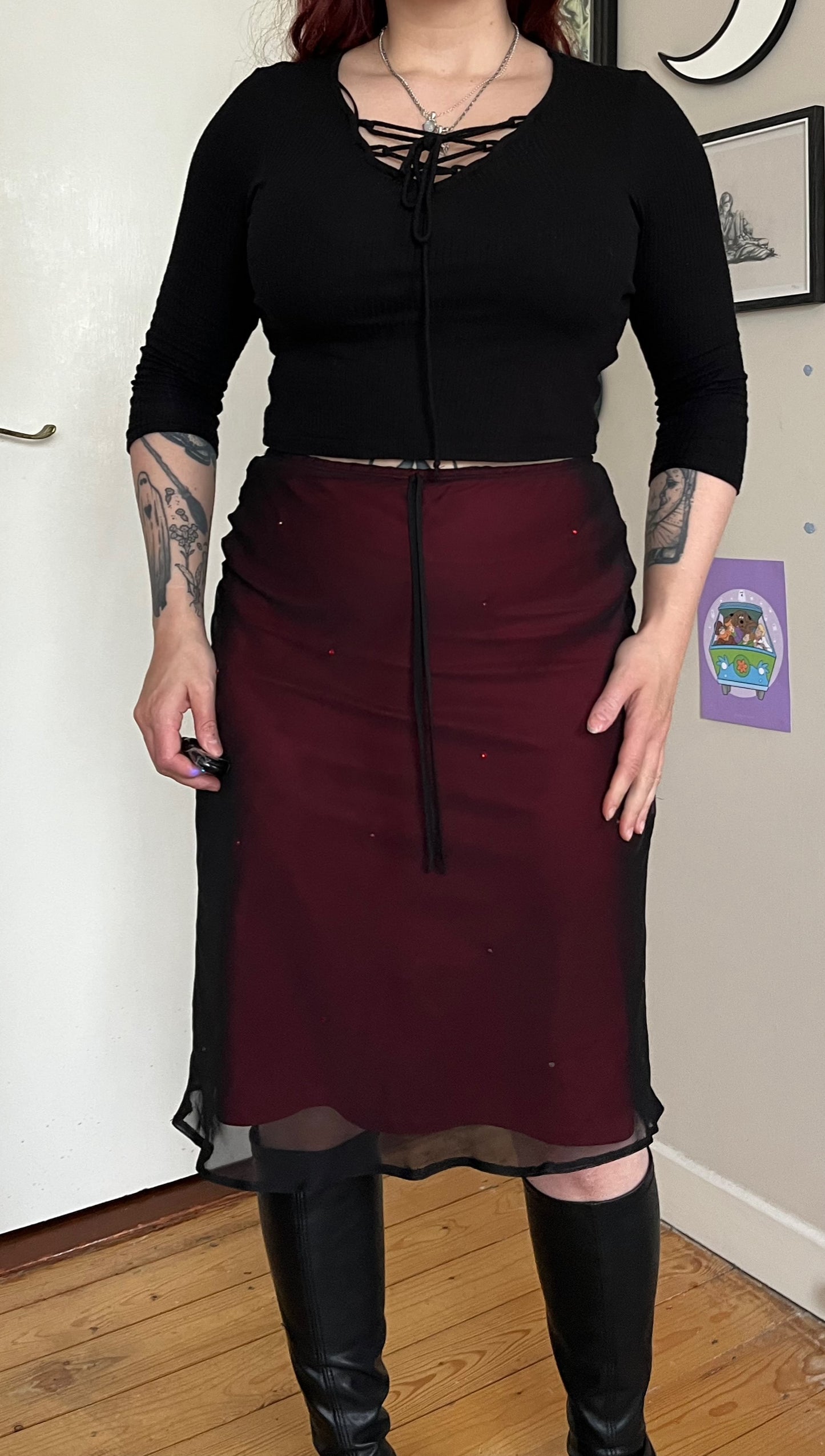 Red New Look Skirt UK 6-10