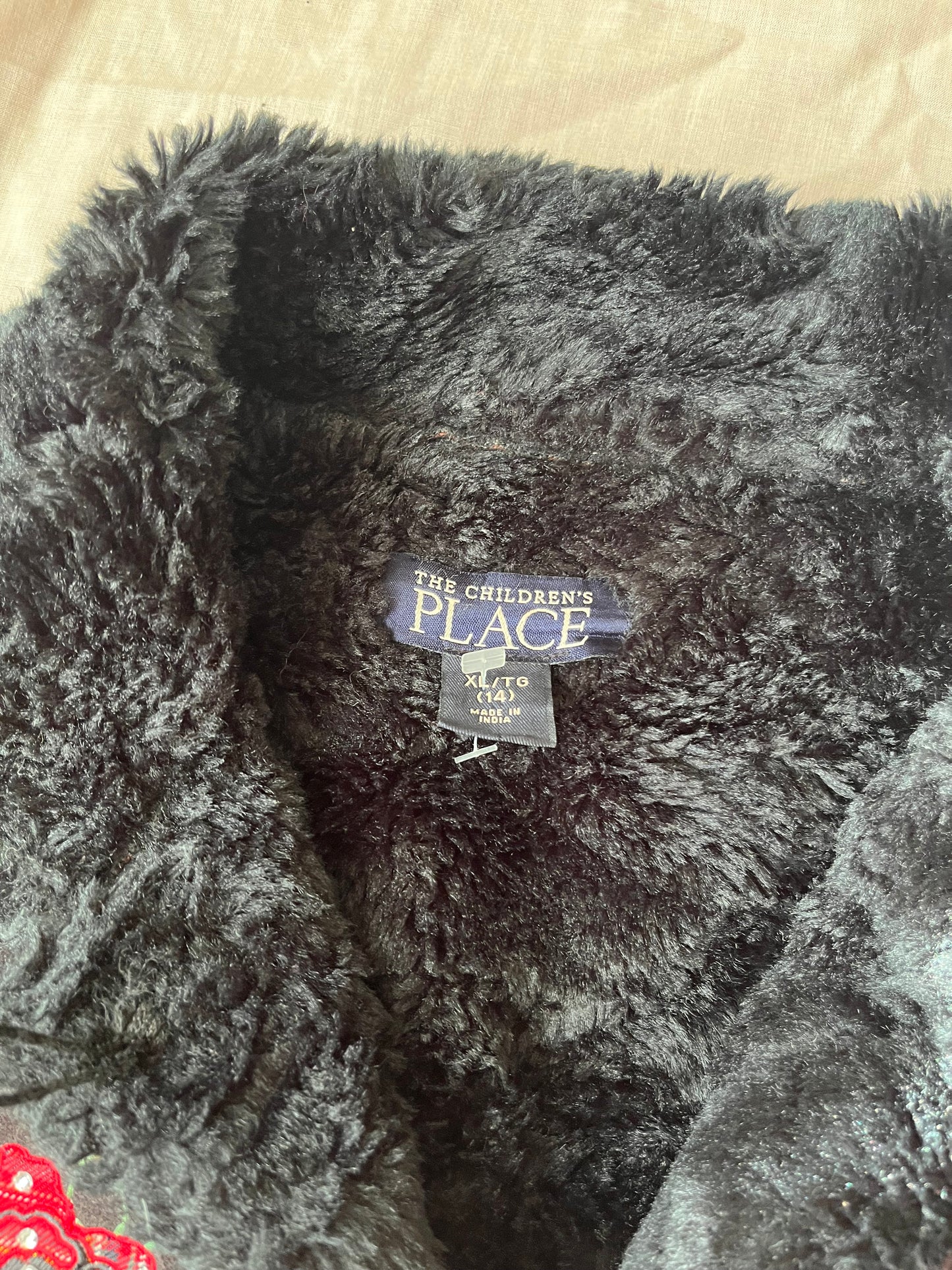 Black Embroidered Afghan Coat - Size S