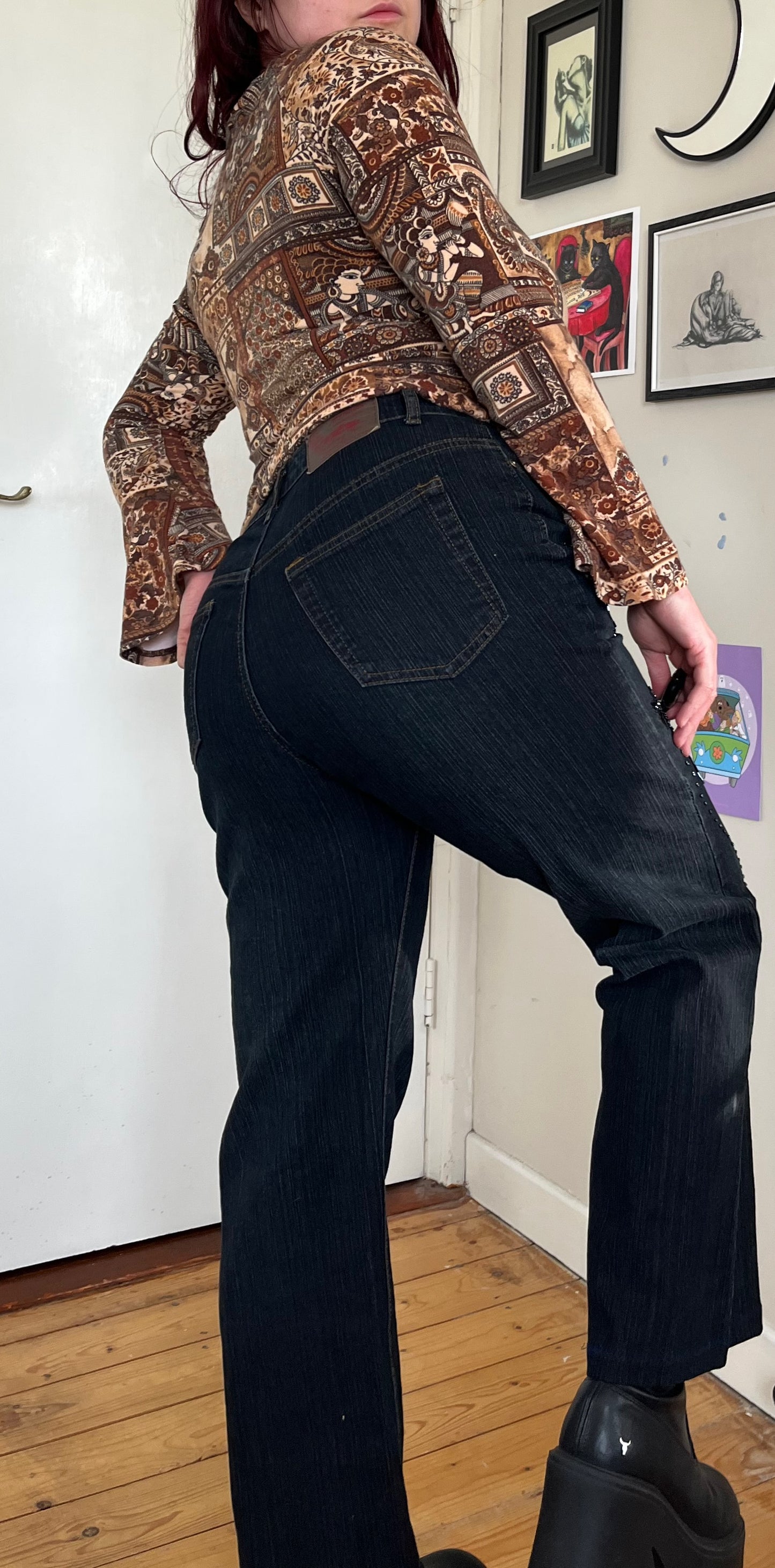 Butterfly Embroidered Jeans - UK 12