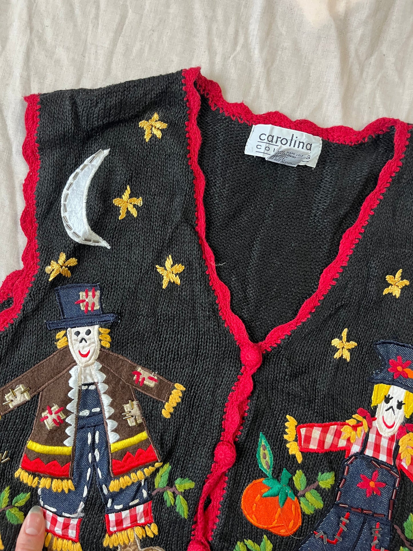Harvest 1990s Halloween Sweater Vest M