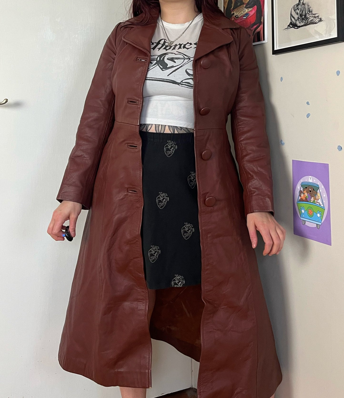 Elena Leather Coat UK 8-10