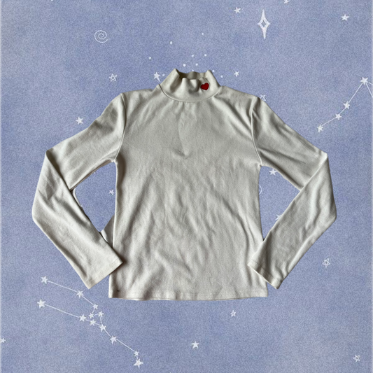 White Turtleneck Top UK 8-10