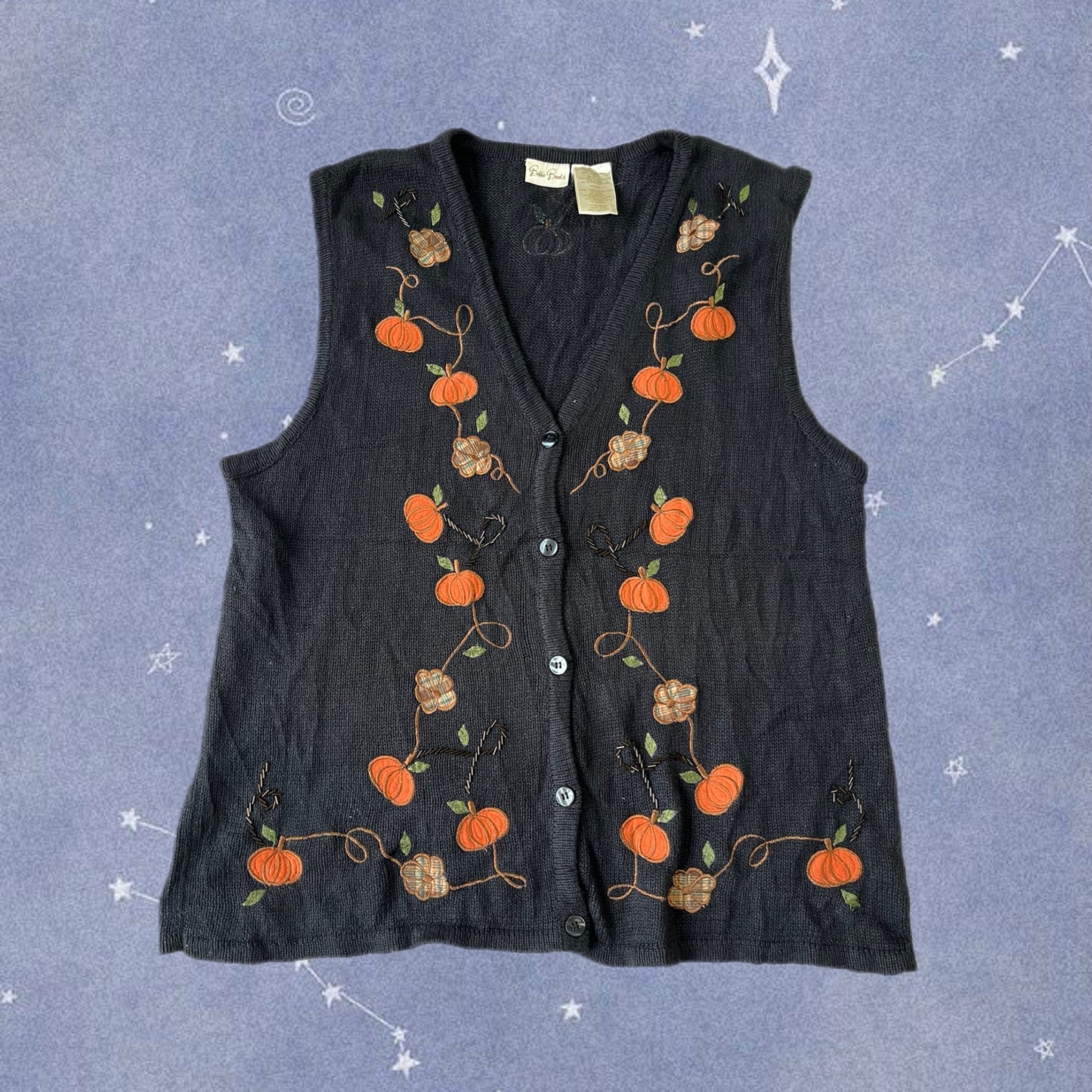 Pumpkin Spice 1990s Halloween Sweater Vest M/L