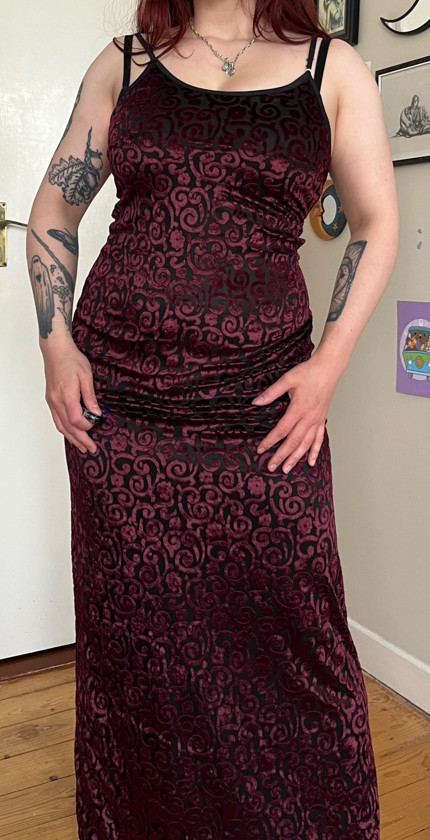 Burnout Velvet Dress UK 10