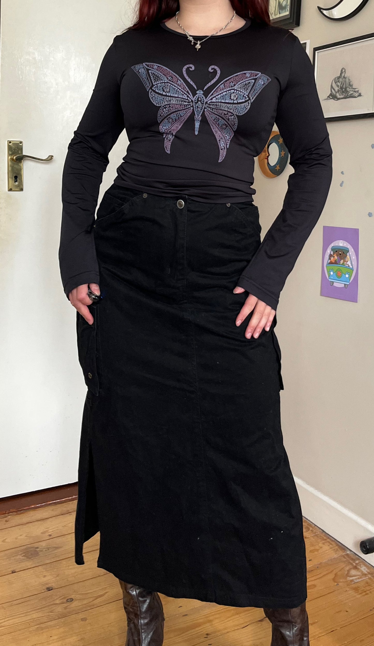 Denim Maxi Skirt UK 12