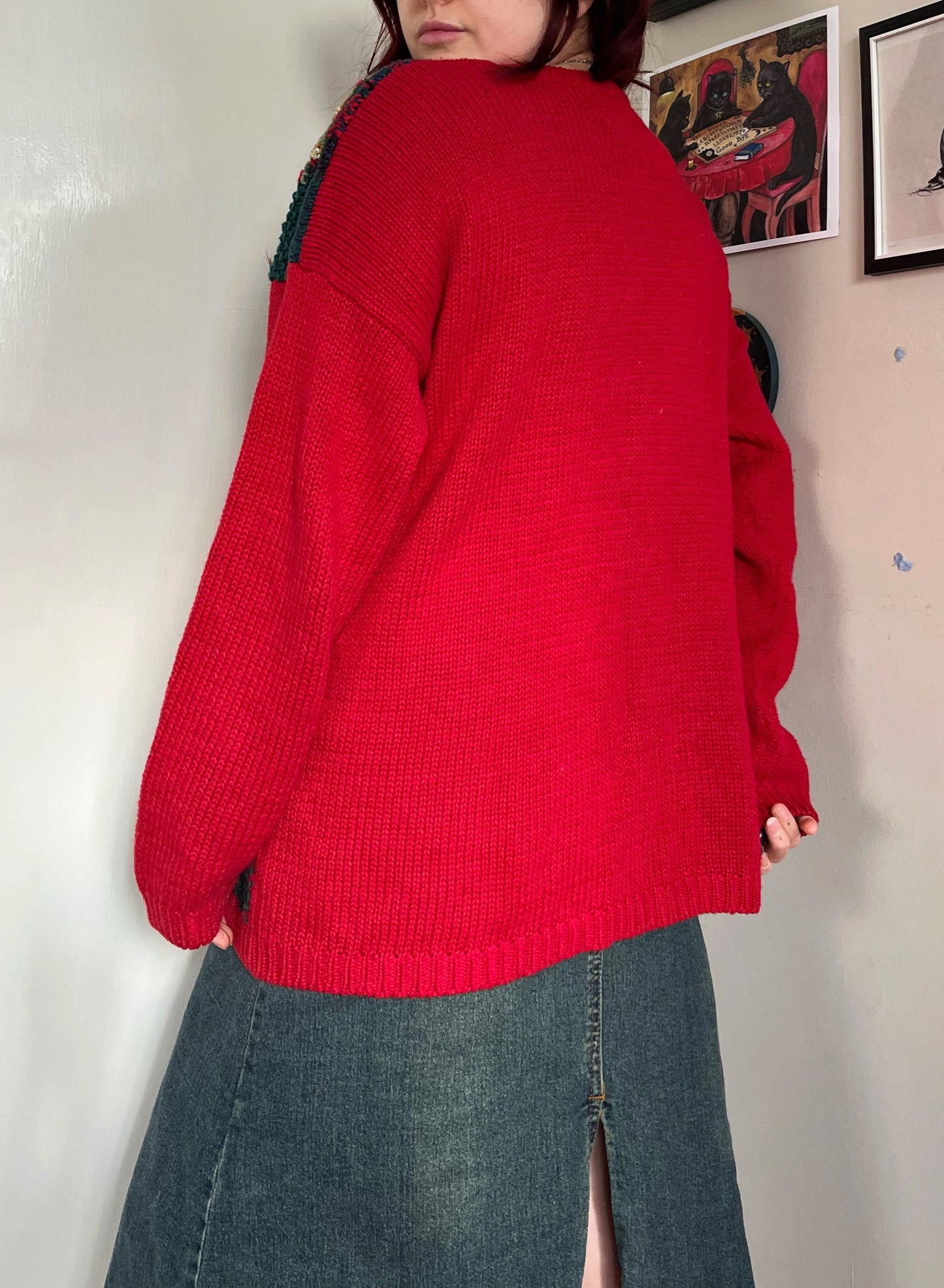 Candy Cane 1990s Cardigan UK 4-18/L