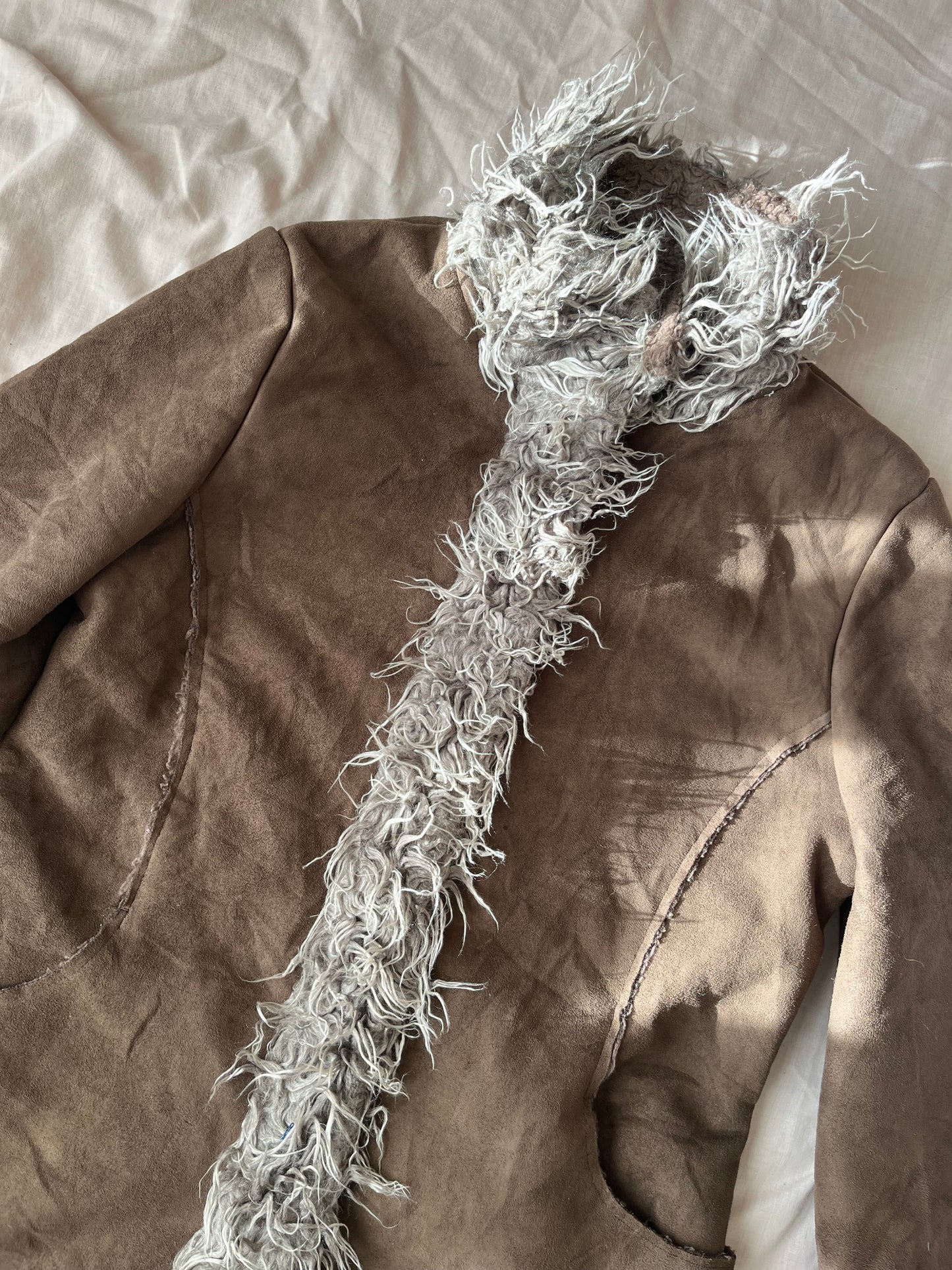 Brown Embroidered Afghan Coat - Size S/M