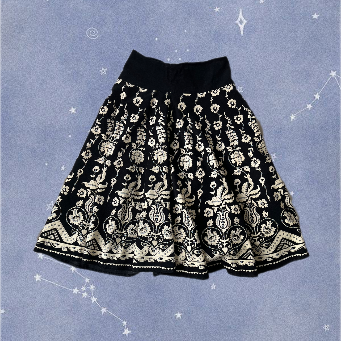 Black Corduroy Skirt UK 8