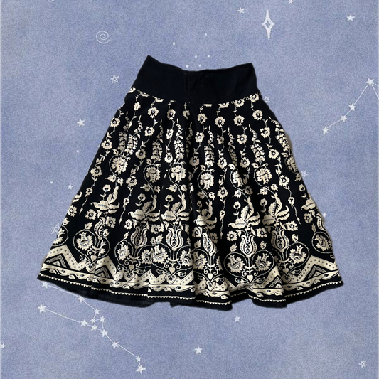 Black Corduroy Skirt UK 8