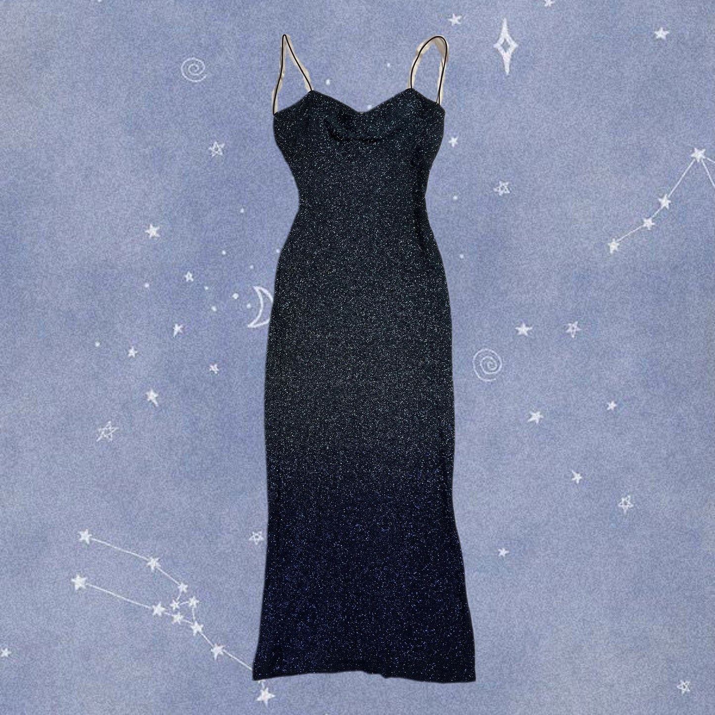 Blue Glitter Evening Dress - UK 8-10