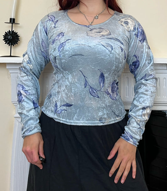 Floral Velvet Top UK 10