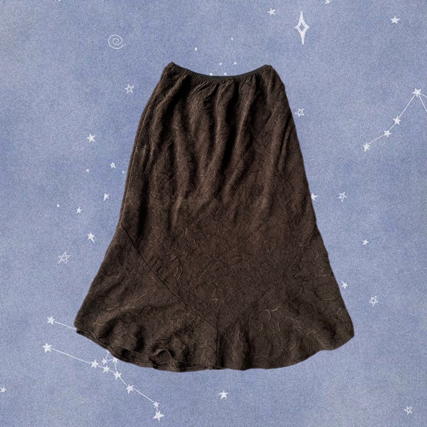 Brown Floral Maxi Skirt - UK 10-16