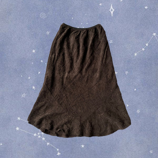 Brown Floral Maxi Skirt - UK 10-16
