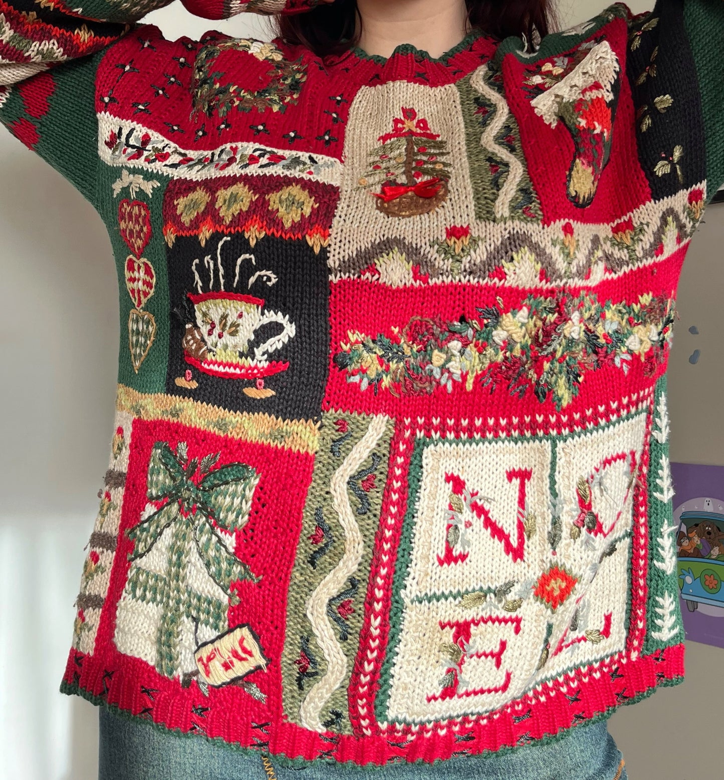 Mulled Wine 1990s Jumper UK 4-16/L