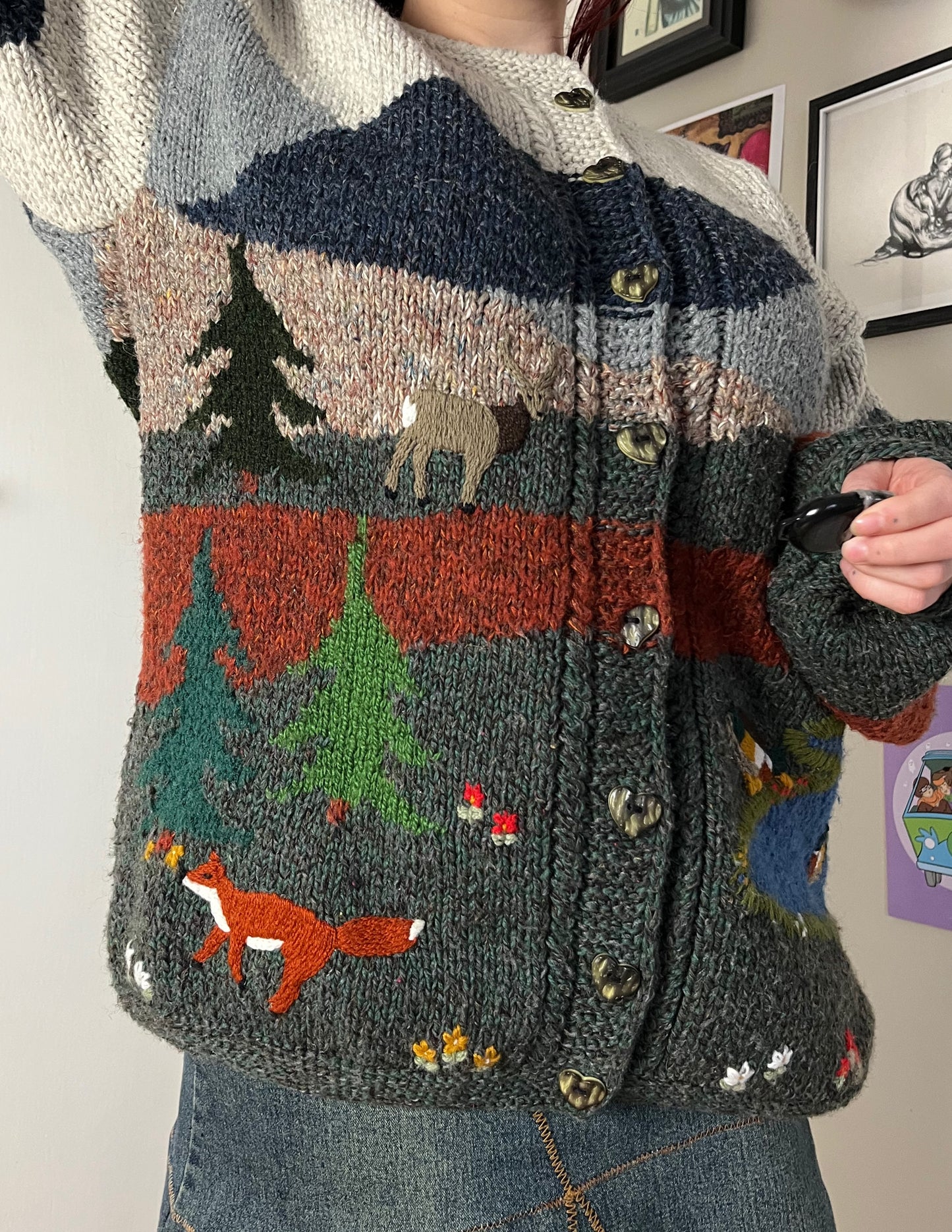 Nature Themed Cardigan XXL