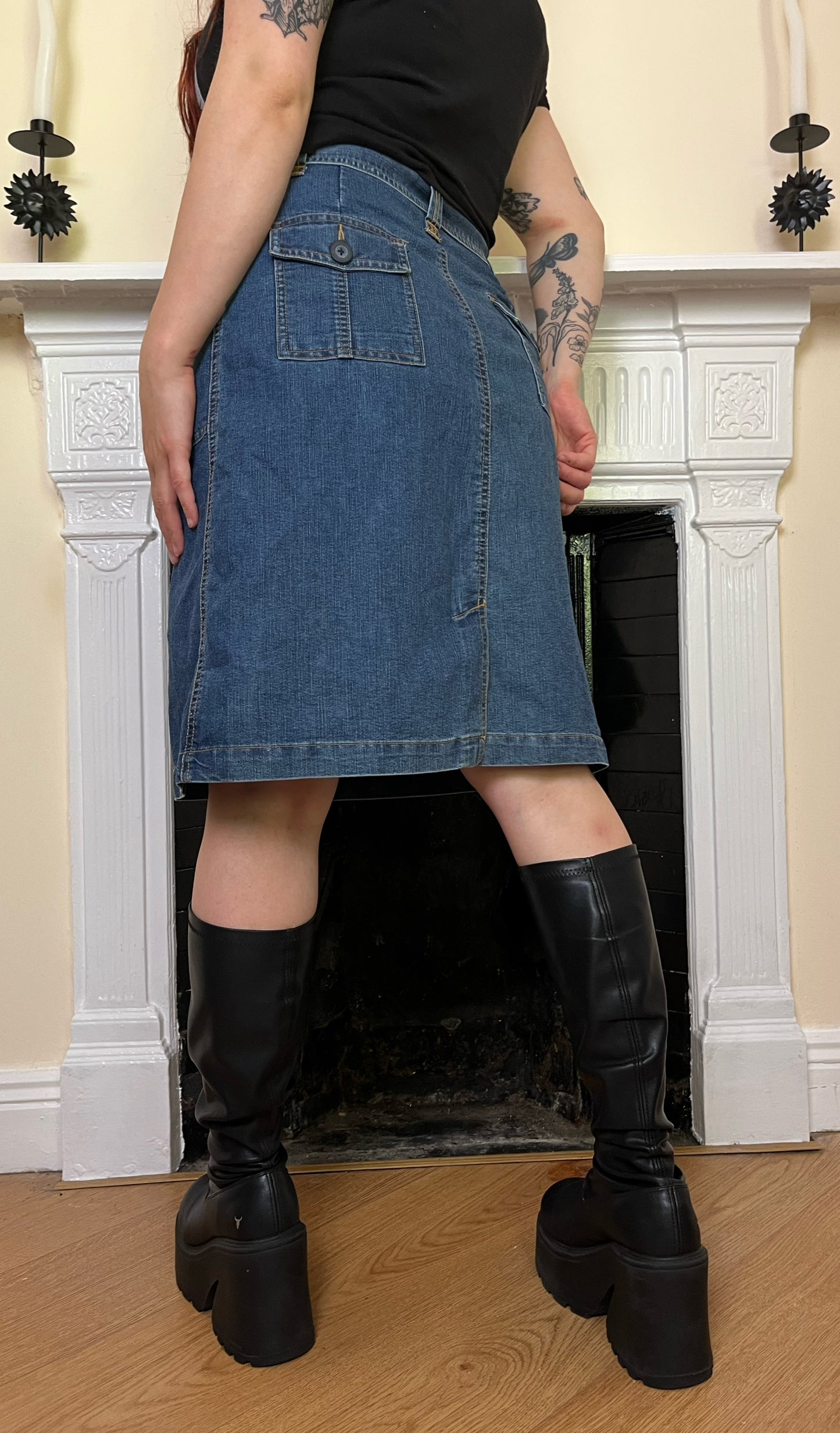 Denim Midi Skirt UK 12-14