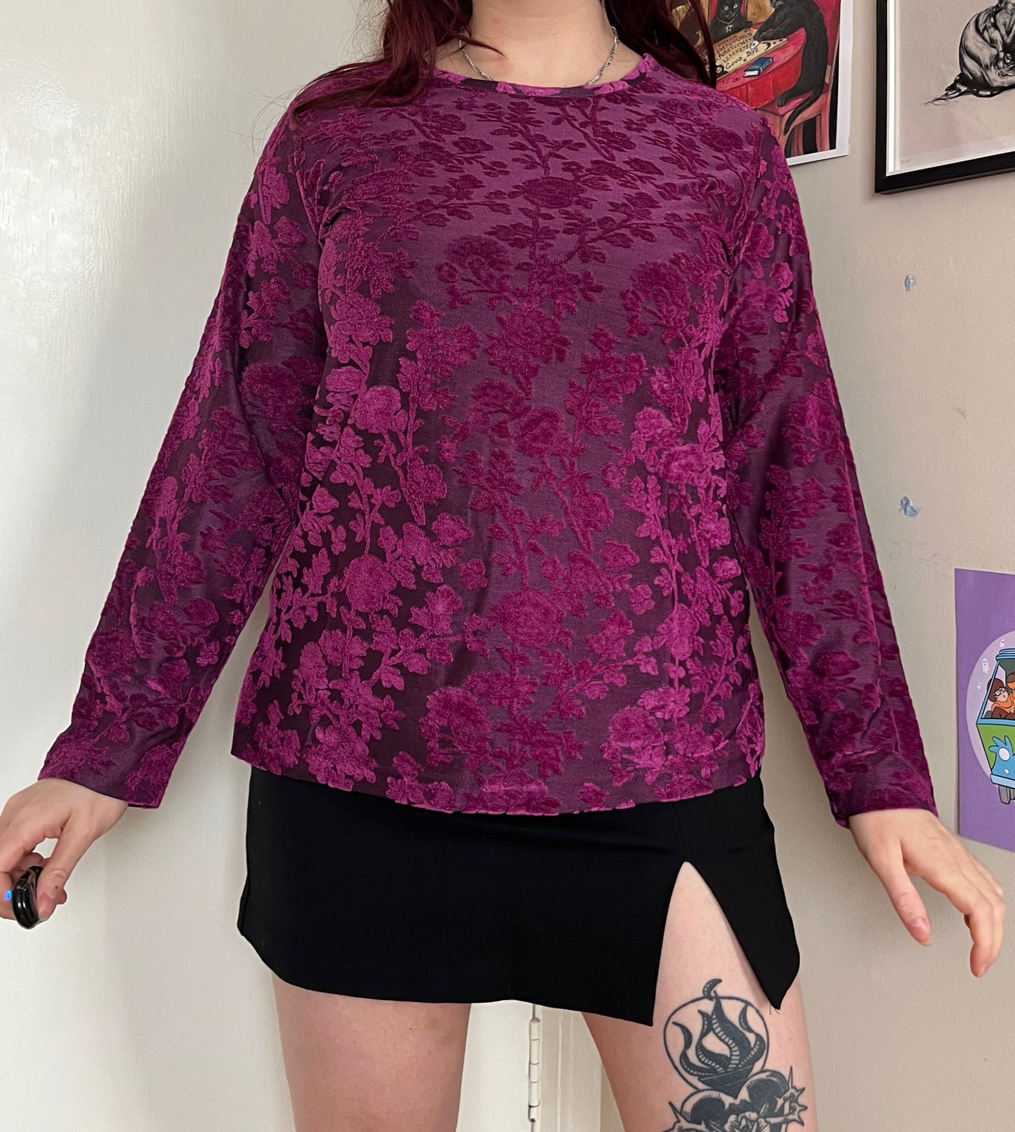 Devore Velvet Top UK 14